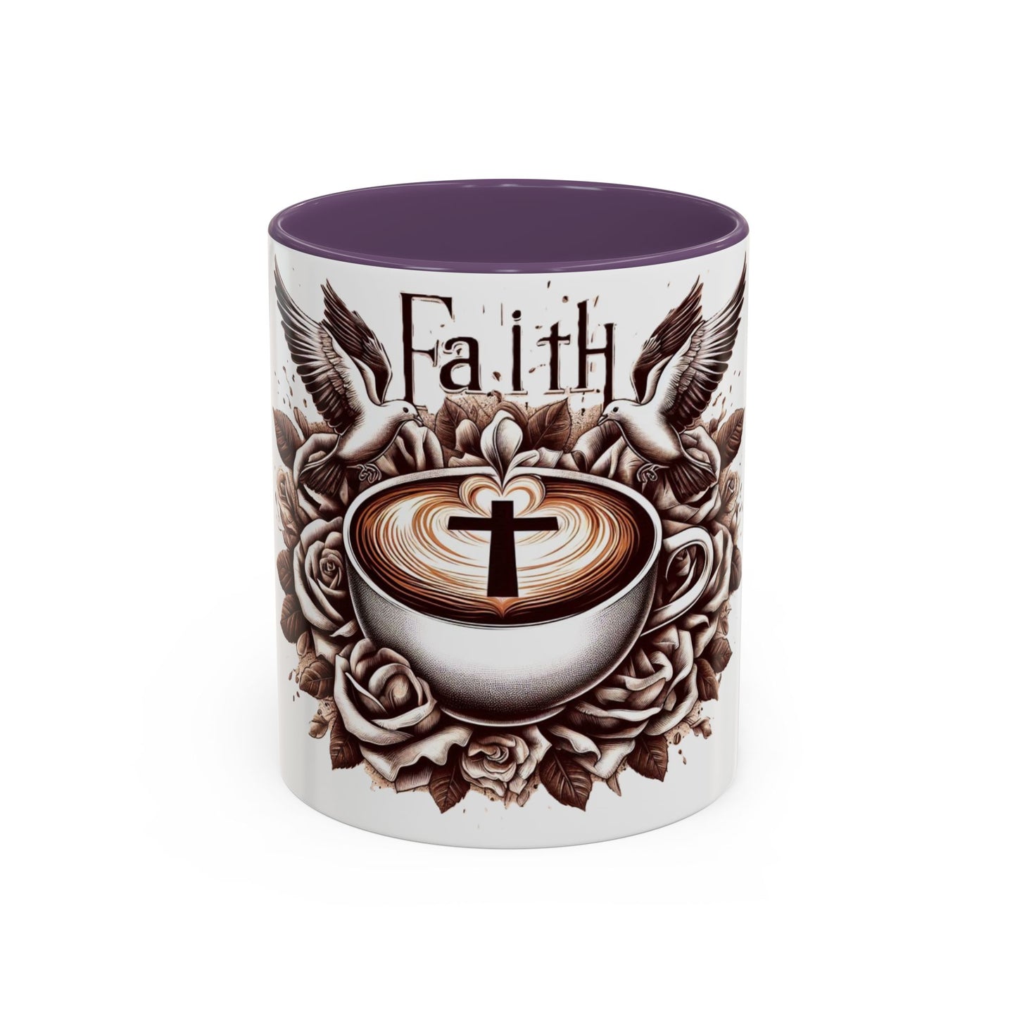 Accent Coffee Mug (11, 15oz) "Faith & Coffee"