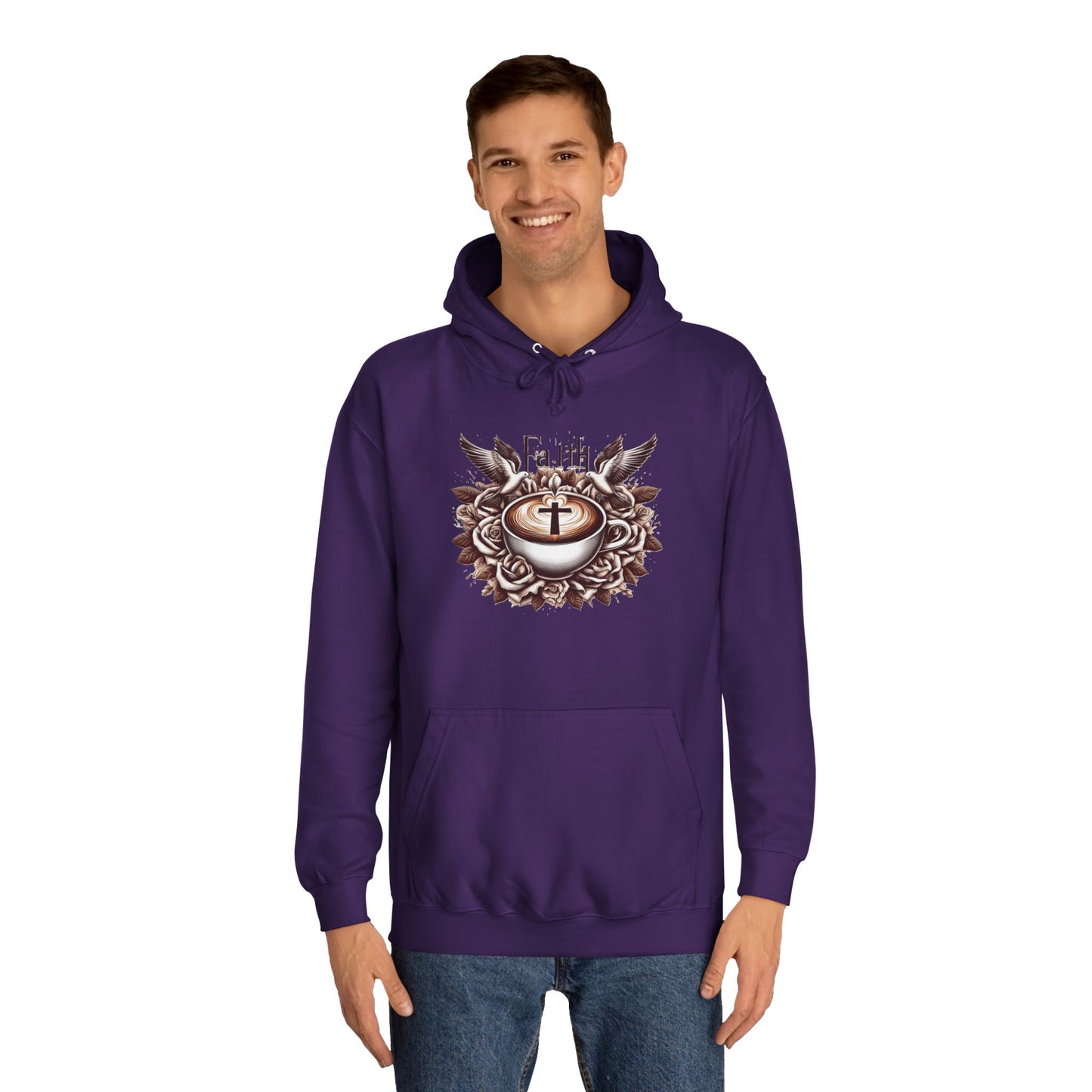 Unisex College Hoodie "Faith and Coffee"