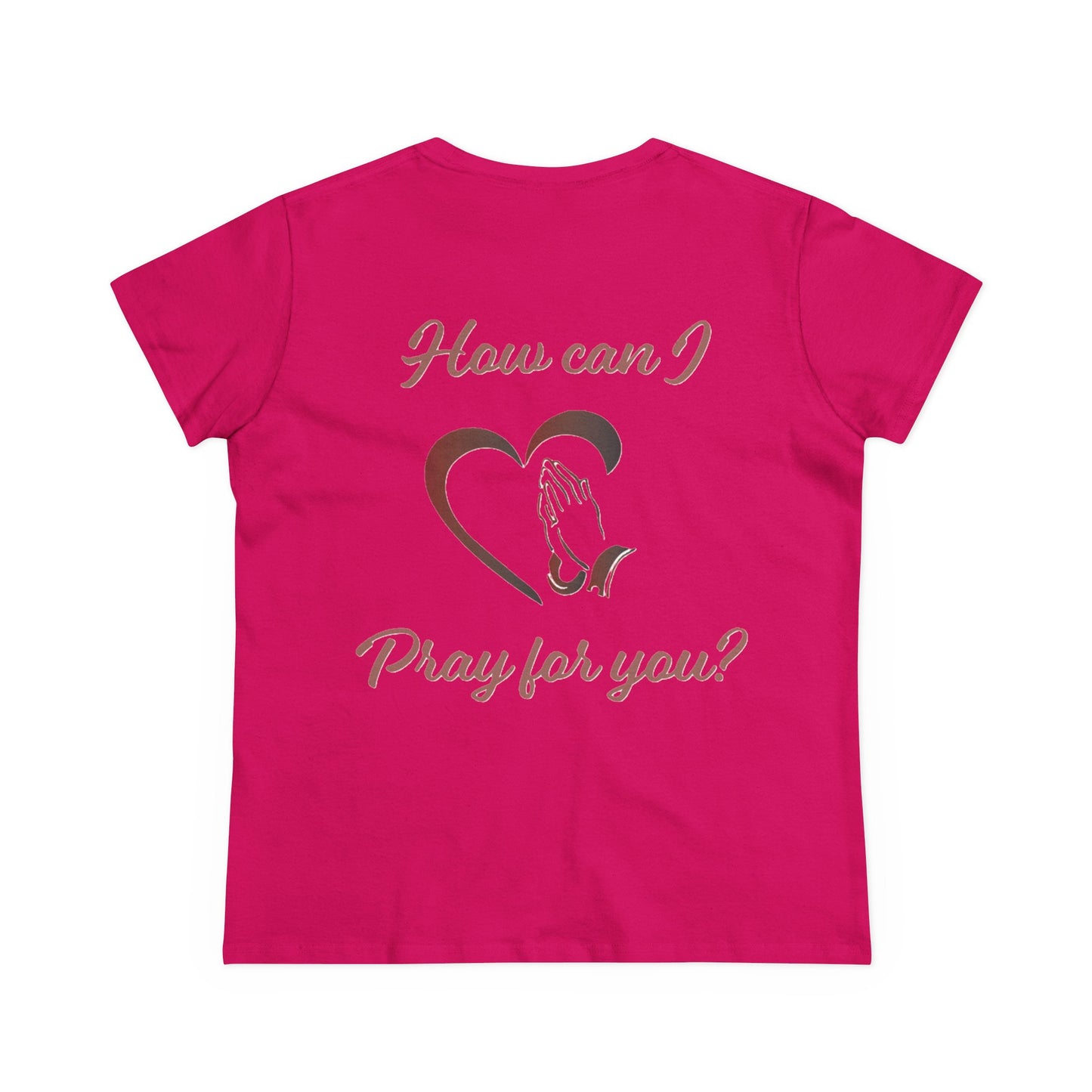 Women's Tee with Heart and Praying Hands Design