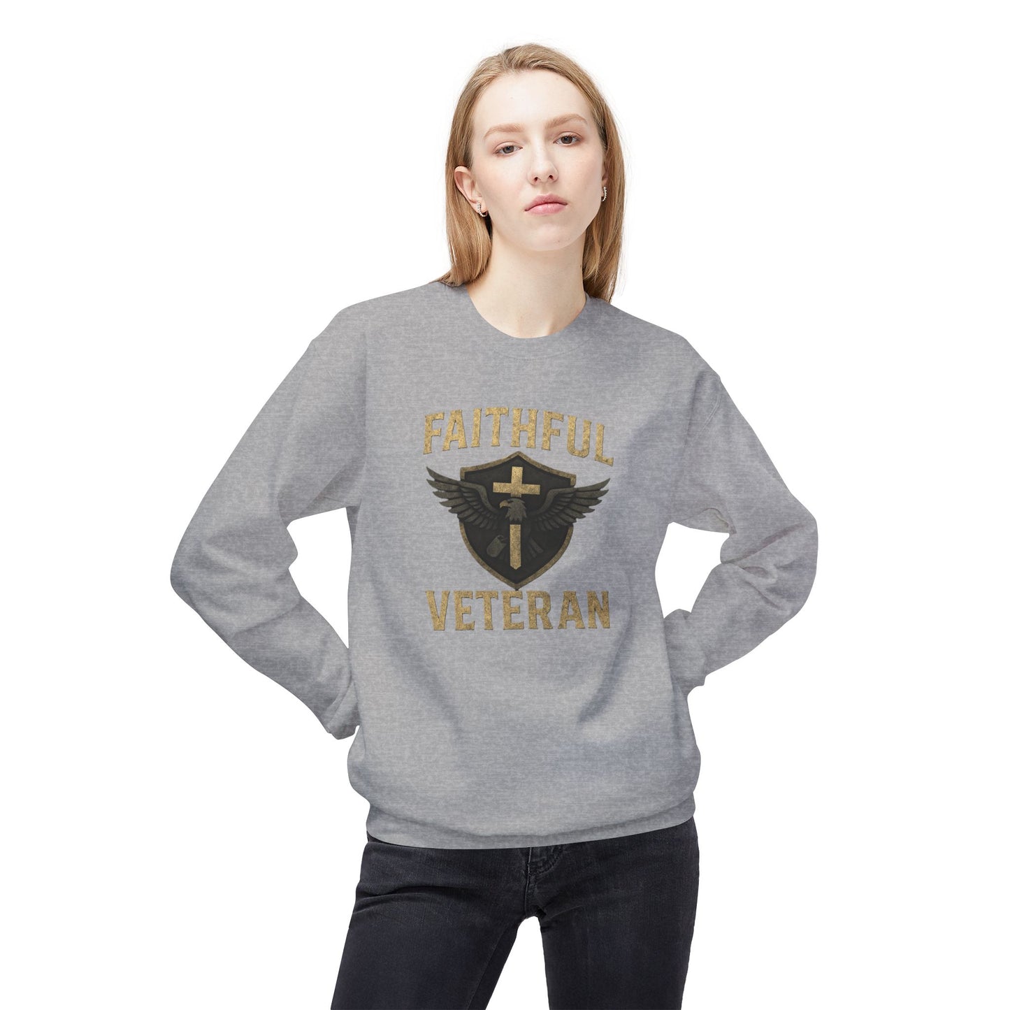 Crewneck Sweatshirt Faithful Veteran Design