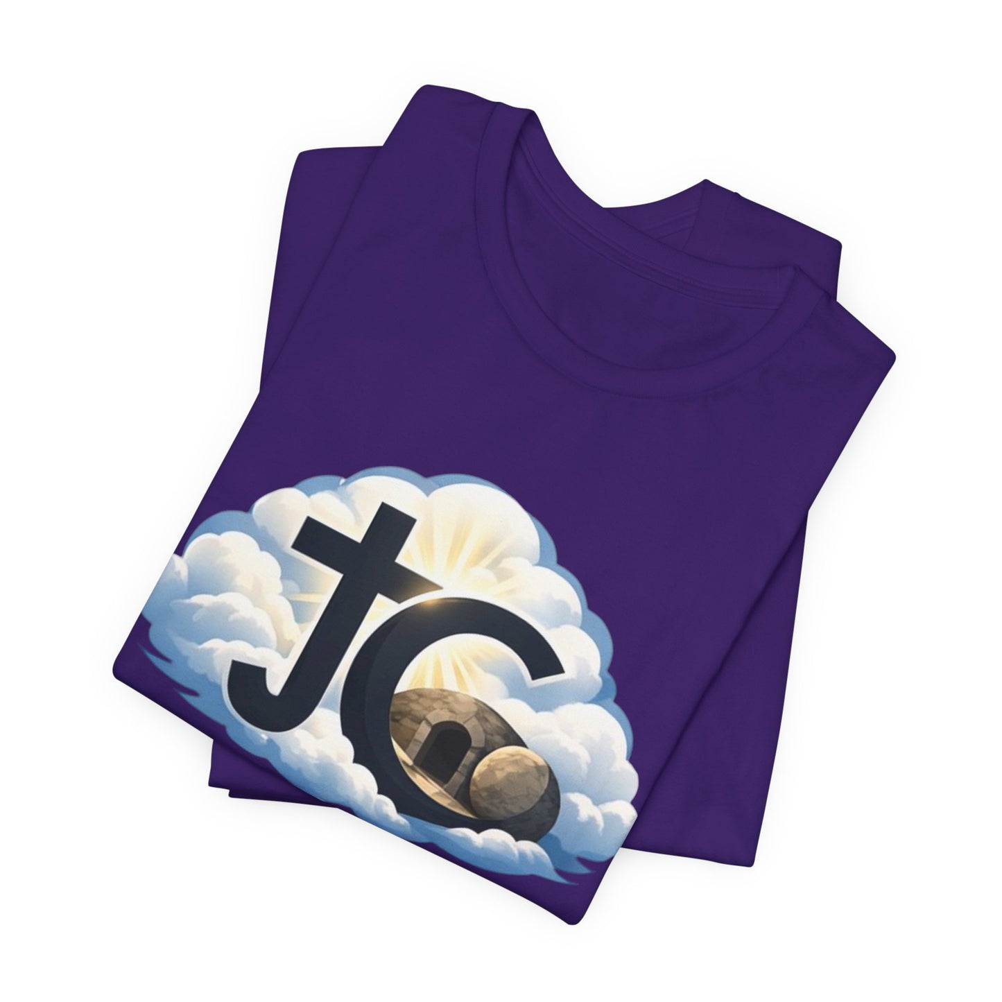 Jesus Christ (JC) Cross Tee — Crucified, Risen & Coming Again