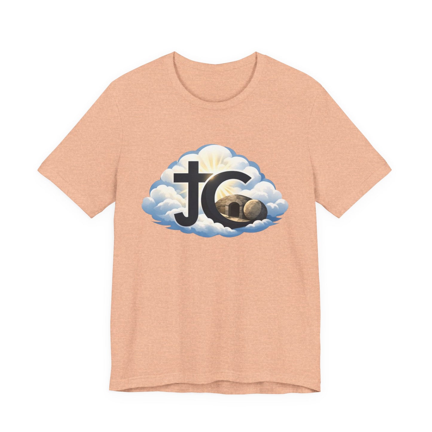 Jesus Christ (JC) Cross Tee — Crucified, Risen & Coming Again