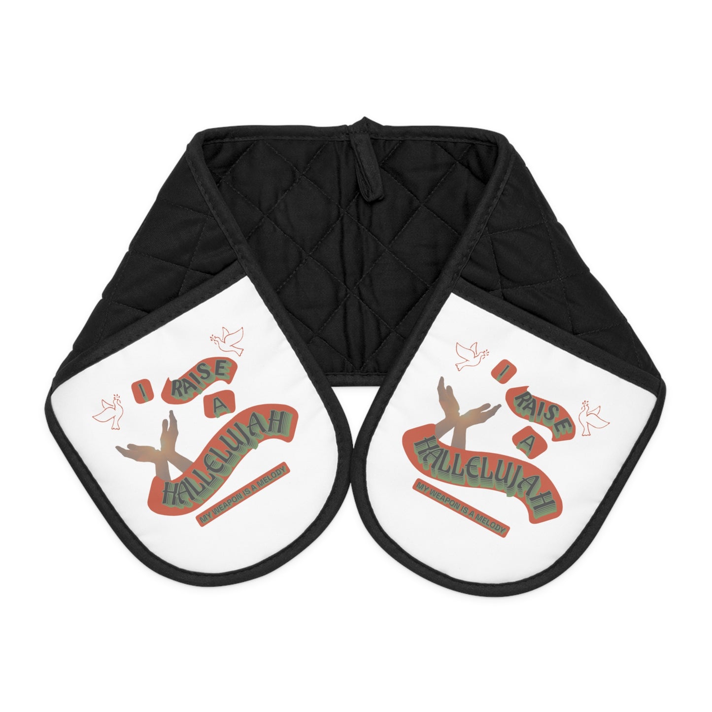 Oven Mitts - I Raise A Hallelujah Design