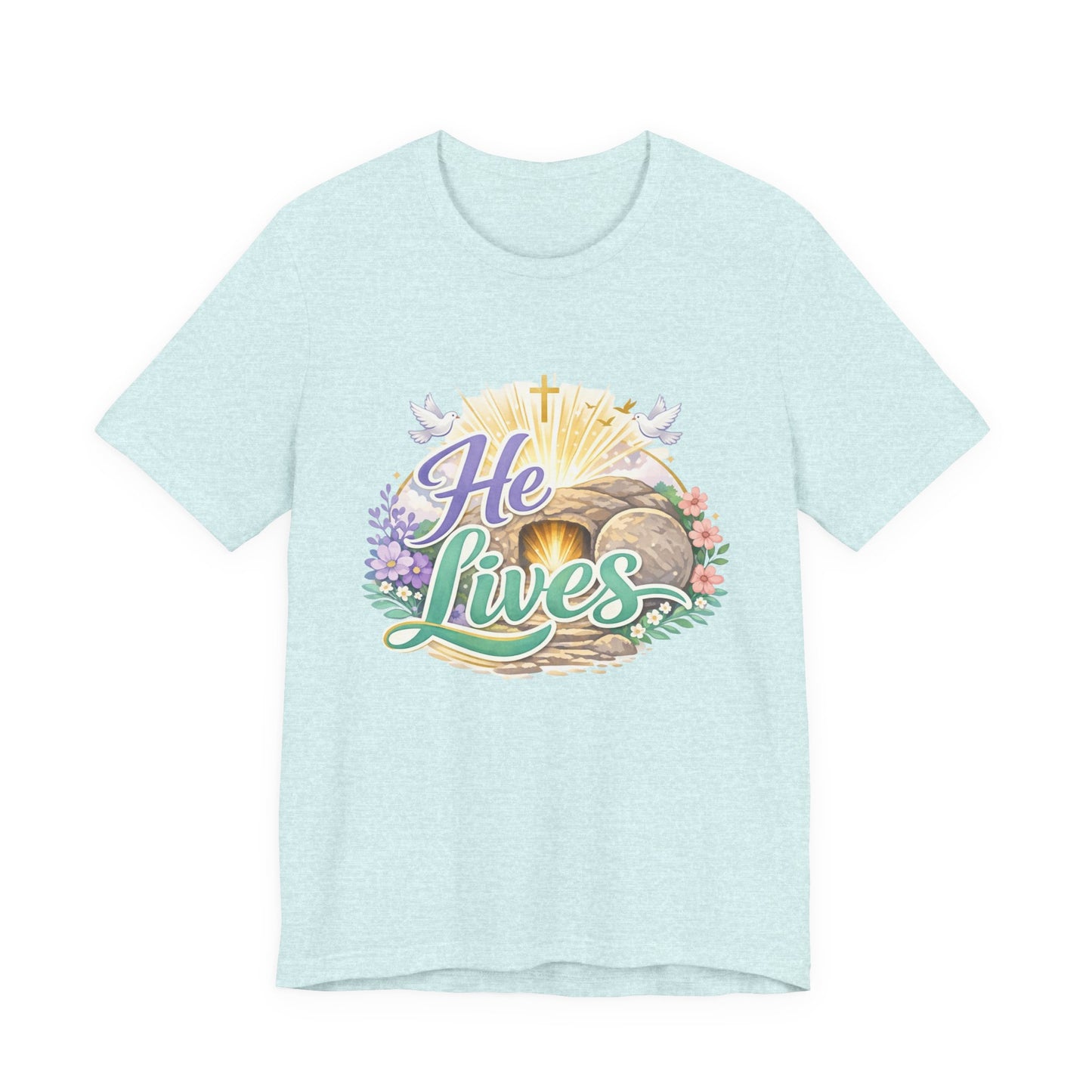 He Lives Jesus Tomb Tee — Christian Easter T‑Shirt