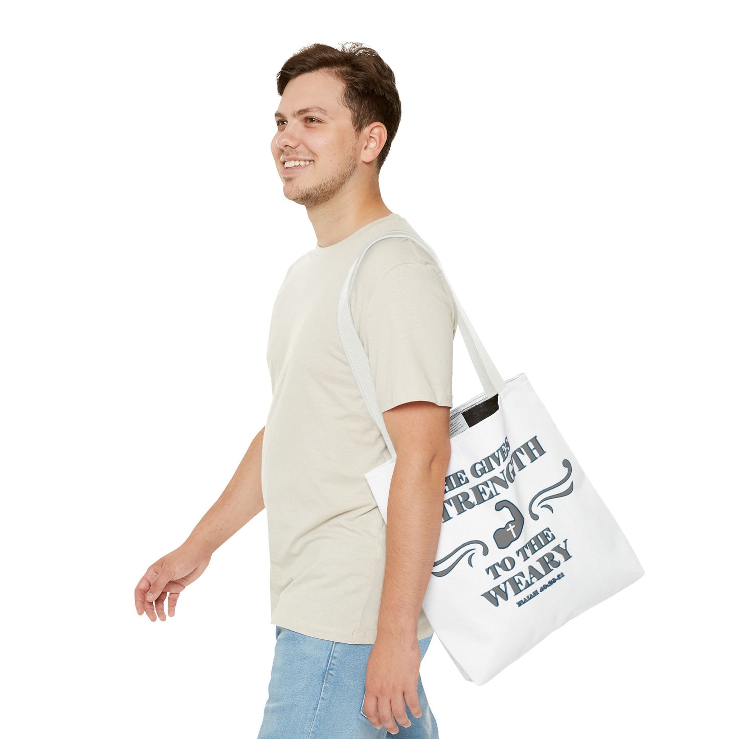 Tote Bag with Bible Verse Isaiah 40:29-31