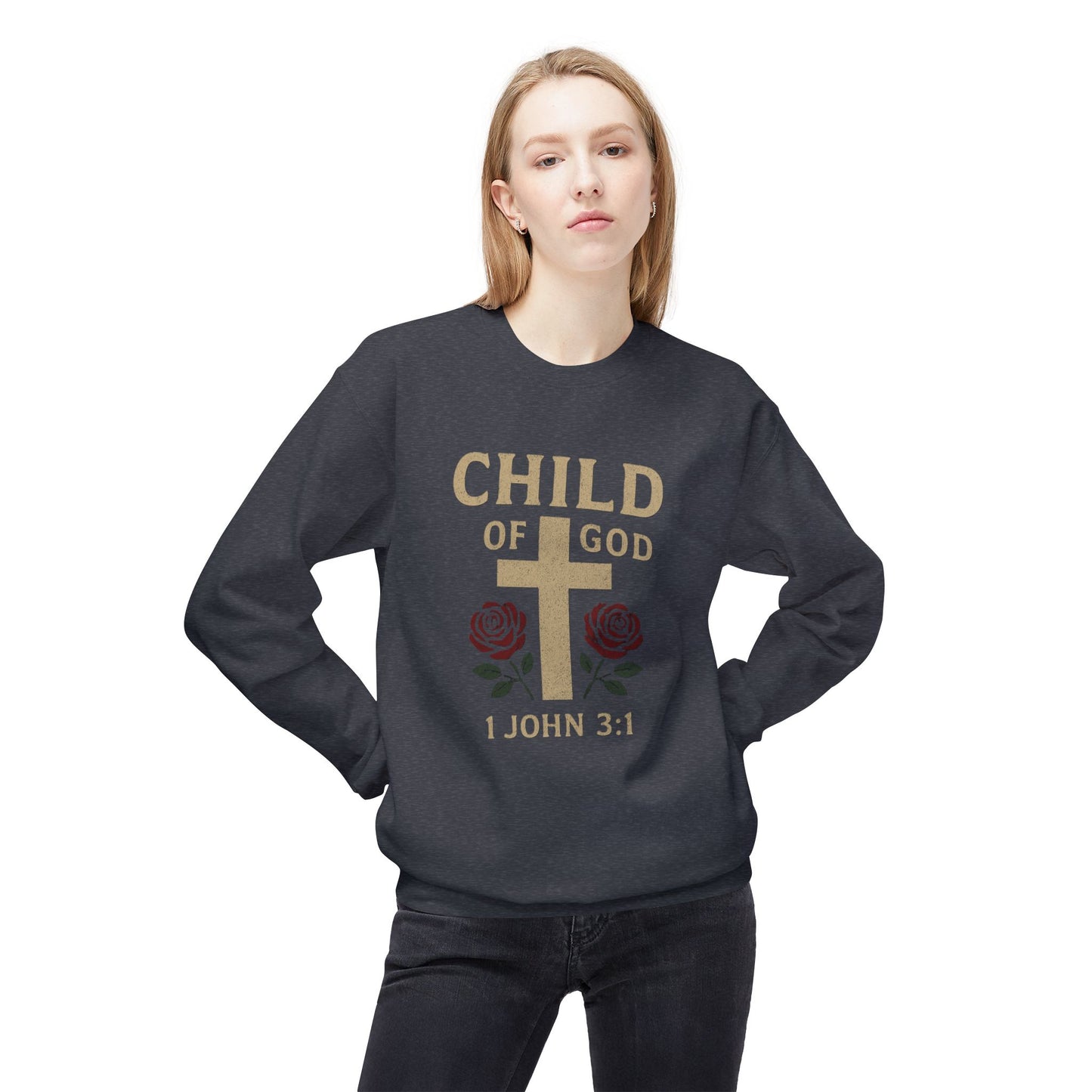 Christian Sweatshirt - 1 John 3:1 'Child of God'