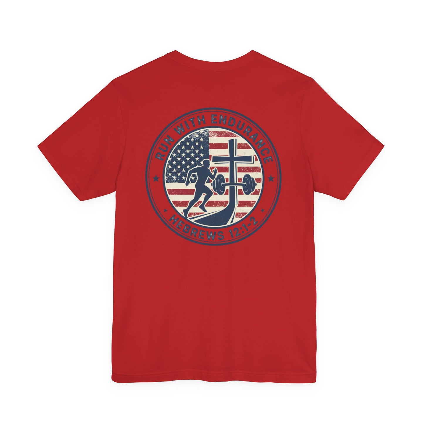 Hebrews 12:1-2 'Run With Endurance' T-Shirt — Inspirational Christian Tee