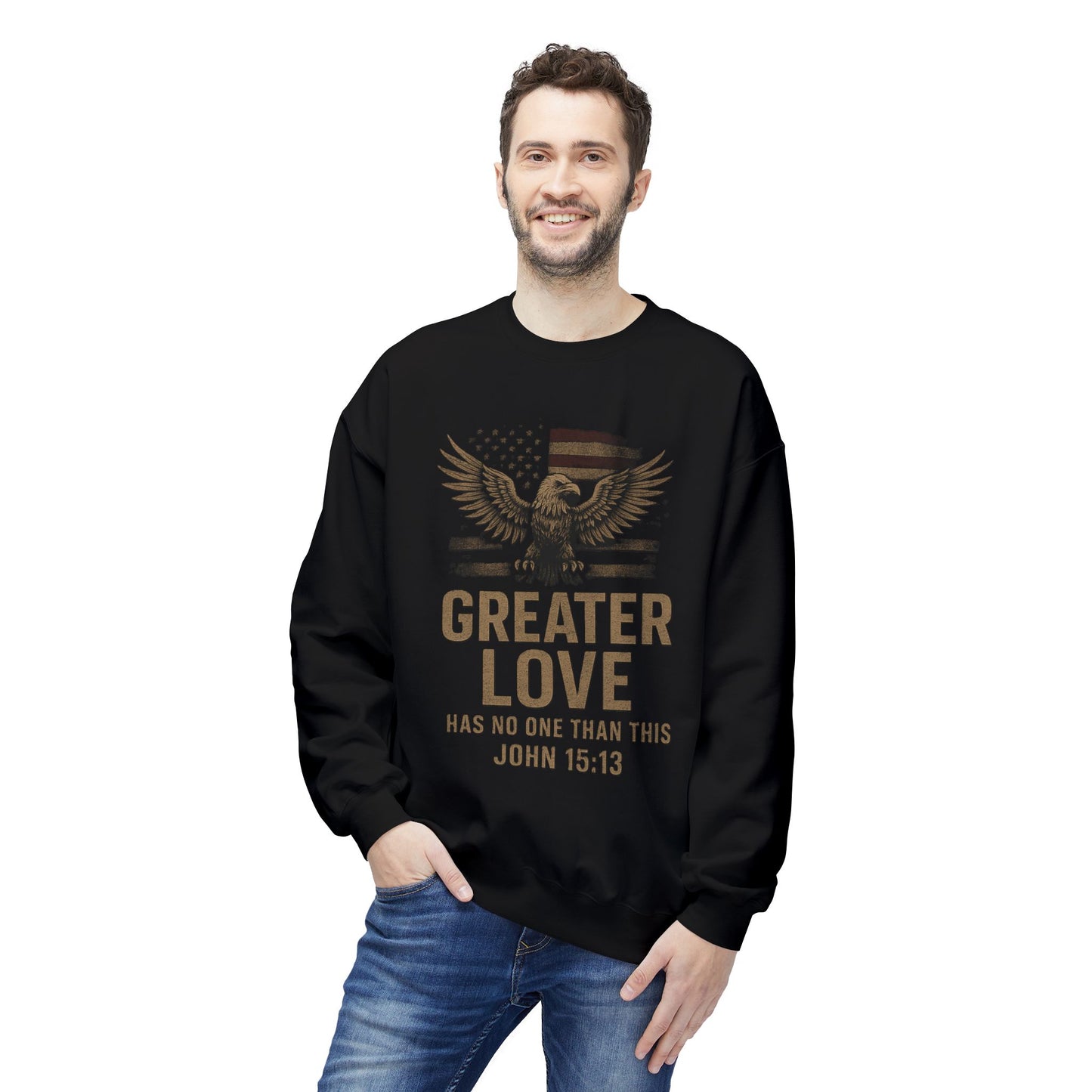 Christian Sweatshirt - John 15:13 Greater Love