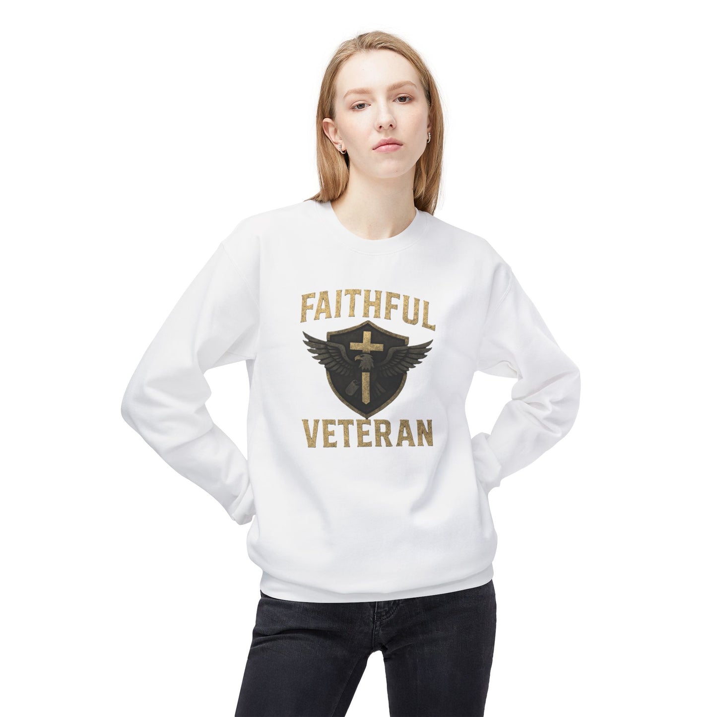 Crewneck Sweatshirt Faithful Veteran Design