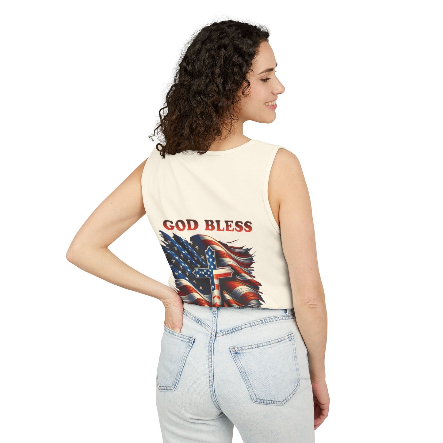 Unisex Garment-Dyed Tank Top "GOD BLESS AMERICA"