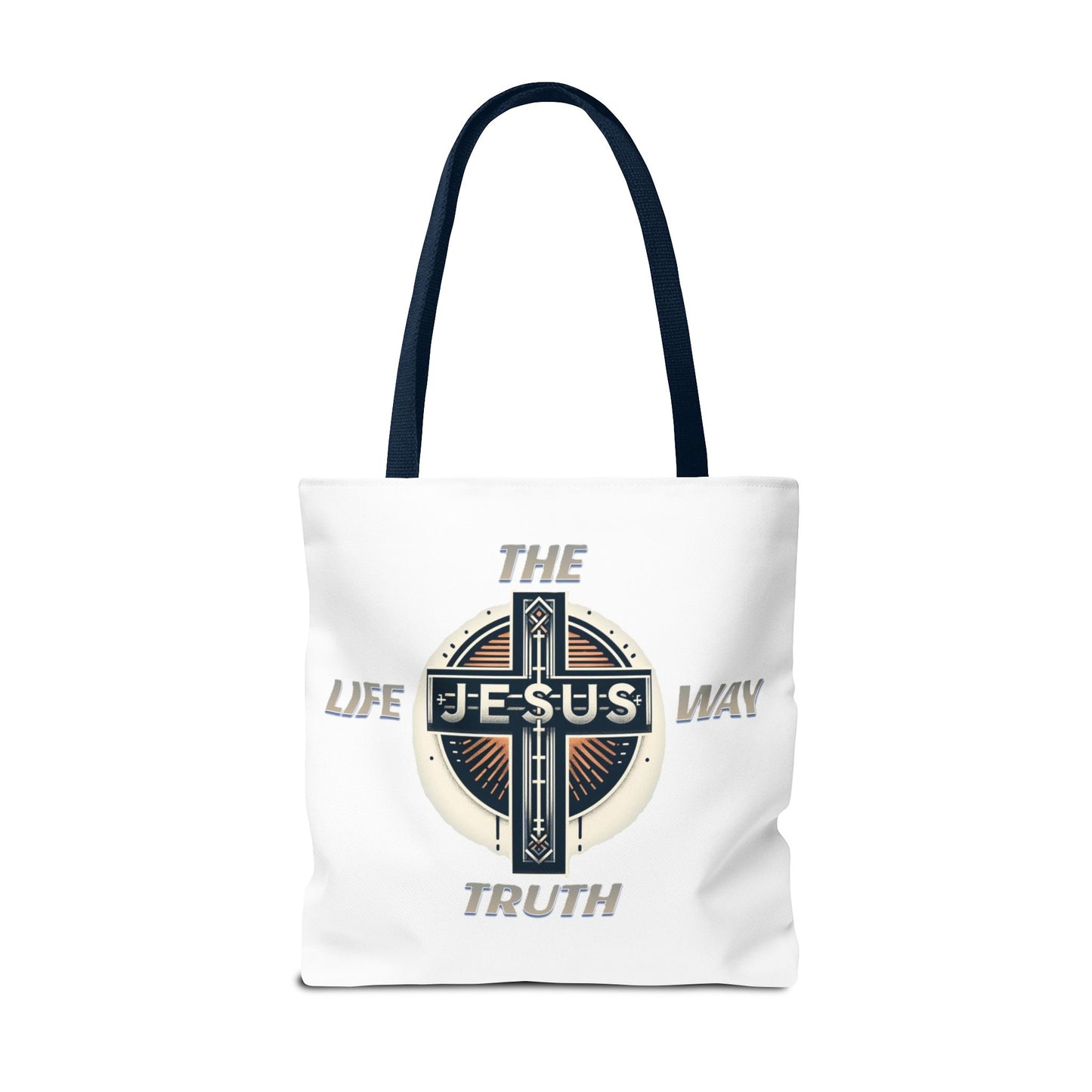 Tote Bag (AOP)"JESUS IS THE WAY TRUTH LIFE"