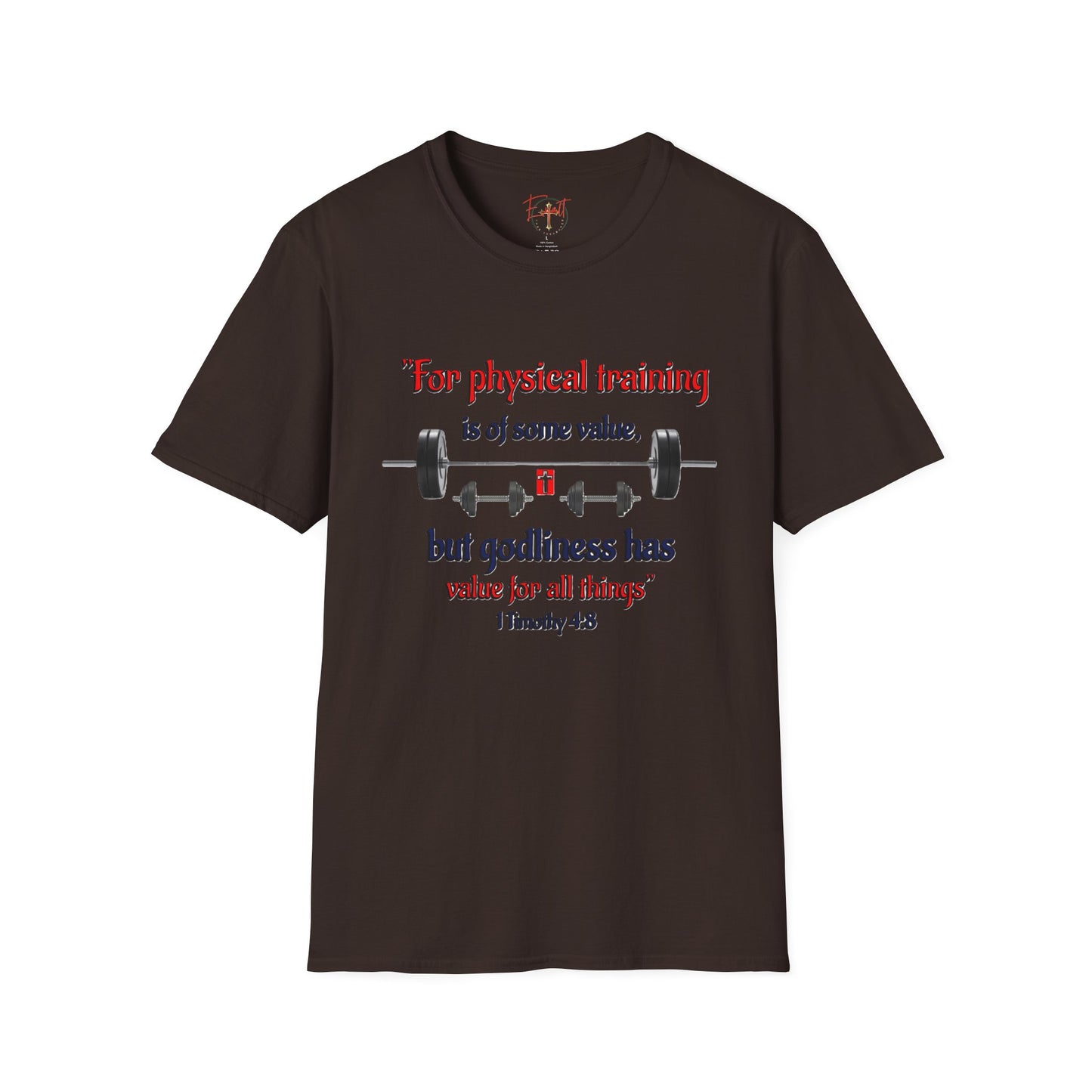Christian Verse Softstyle T-Shirt - 1 Timothy 4:8