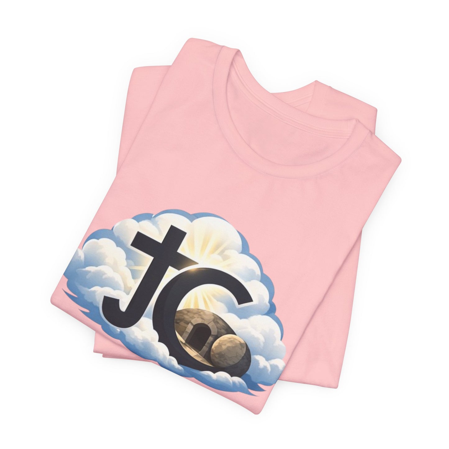 Jesus Christ (JC) Cross Tee — Crucified, Risen & Coming Again