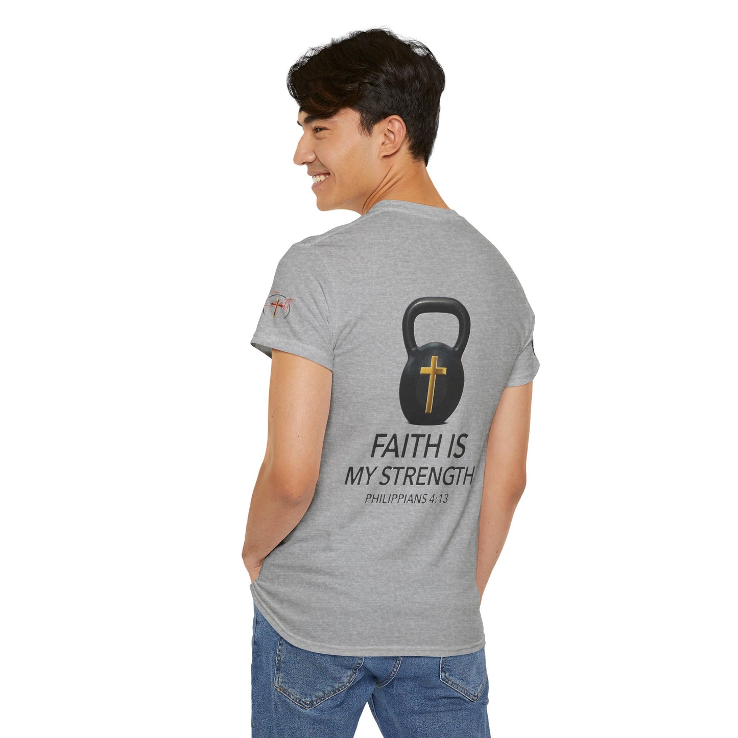 Christian Tee - Philippians 4:13 'Faith Is My Strength' (Copy)