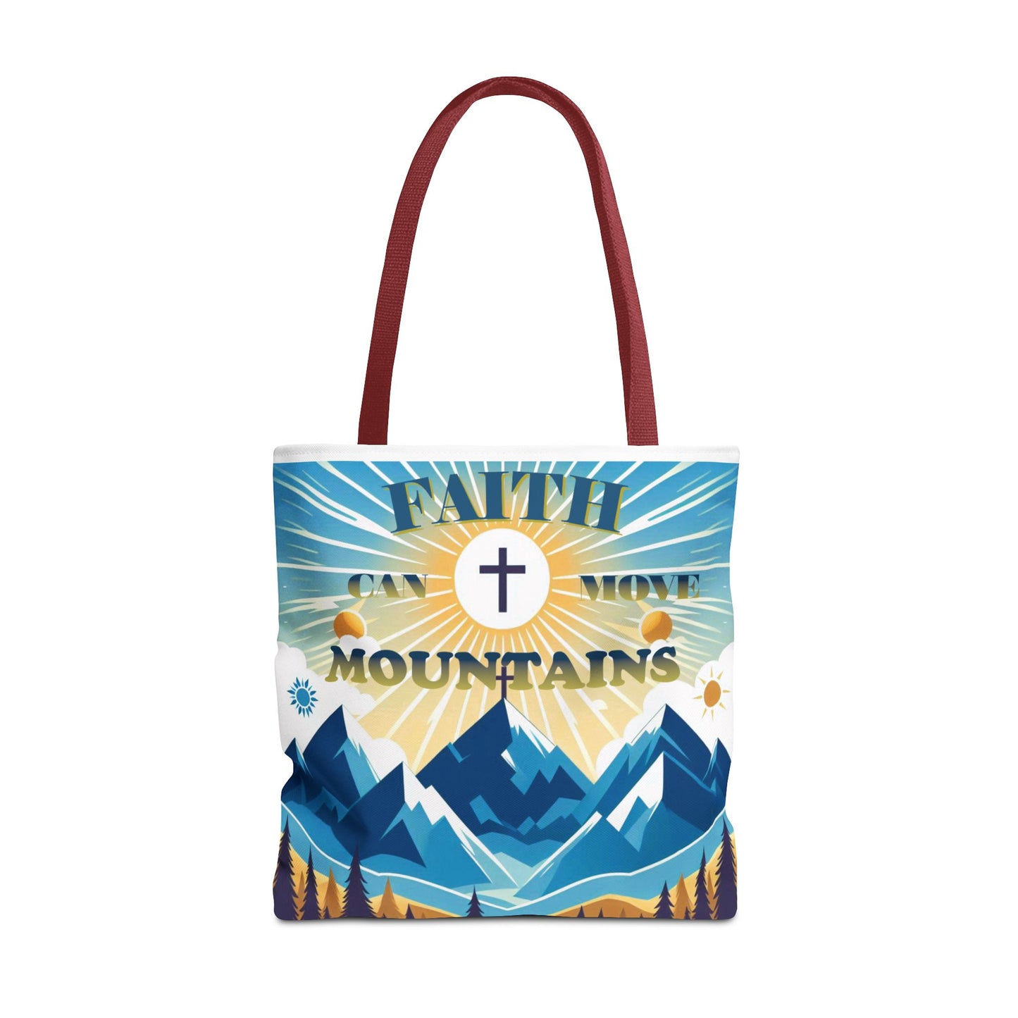 "FAITH CAN MOVE MOUNTAINS" Tote Bag (AOP)