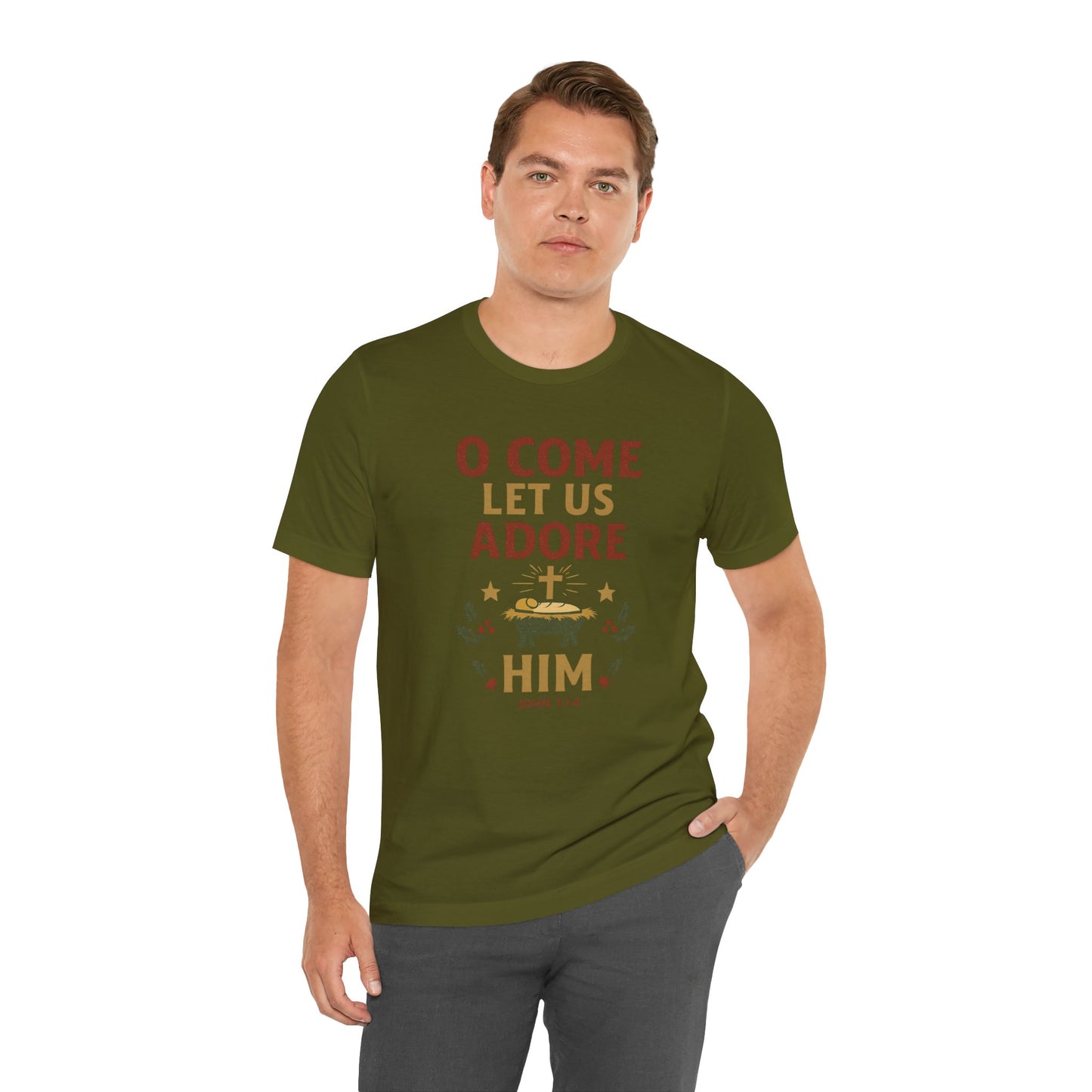 O Come Let Us Adore Him Christmas T-Shirt