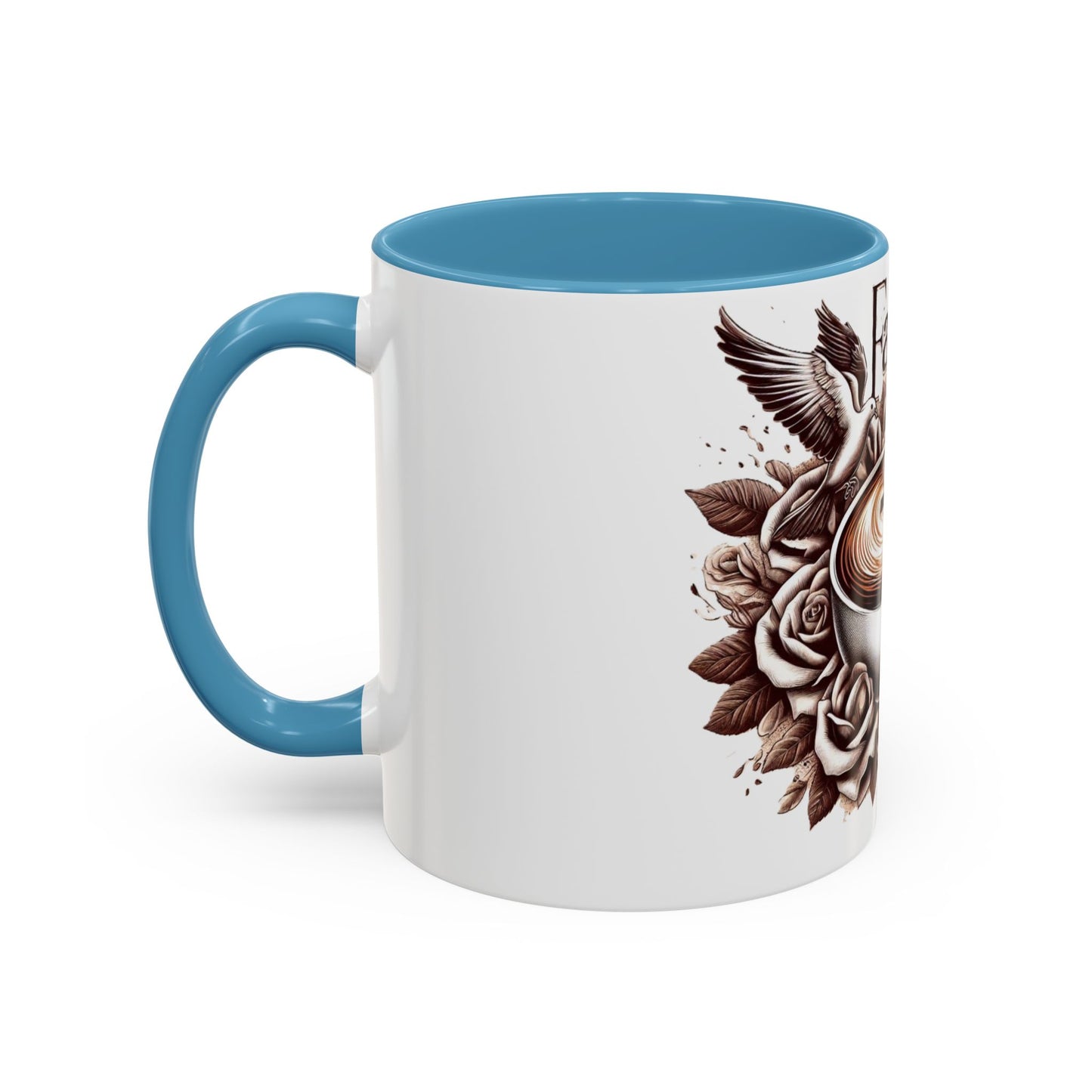 Accent Coffee Mug (11, 15oz) "Faith & Coffee"