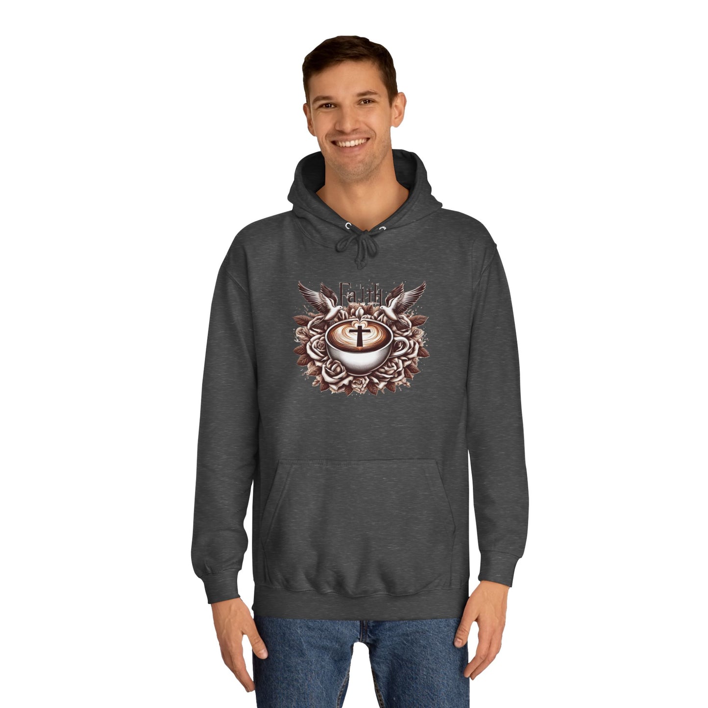Unisex College Hoodie "Faith and Coffee"
