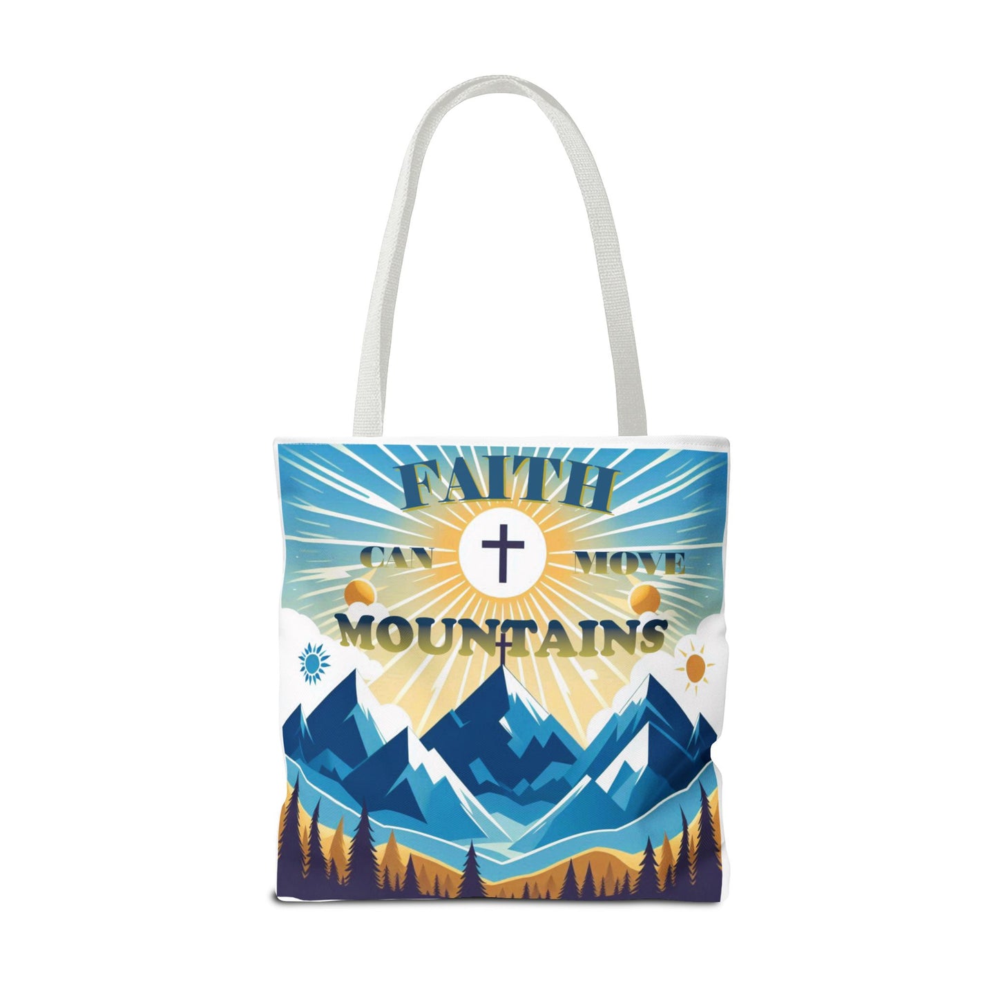 "FAITH CAN MOVE MOUNTAINS" Tote Bag (AOP)