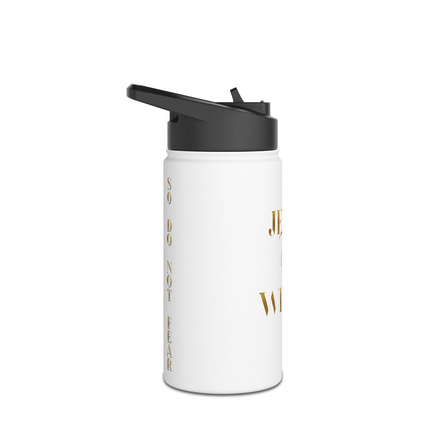 Stainless Steel Water Bottle, "Jesus take the Wheel", Standard Lid
