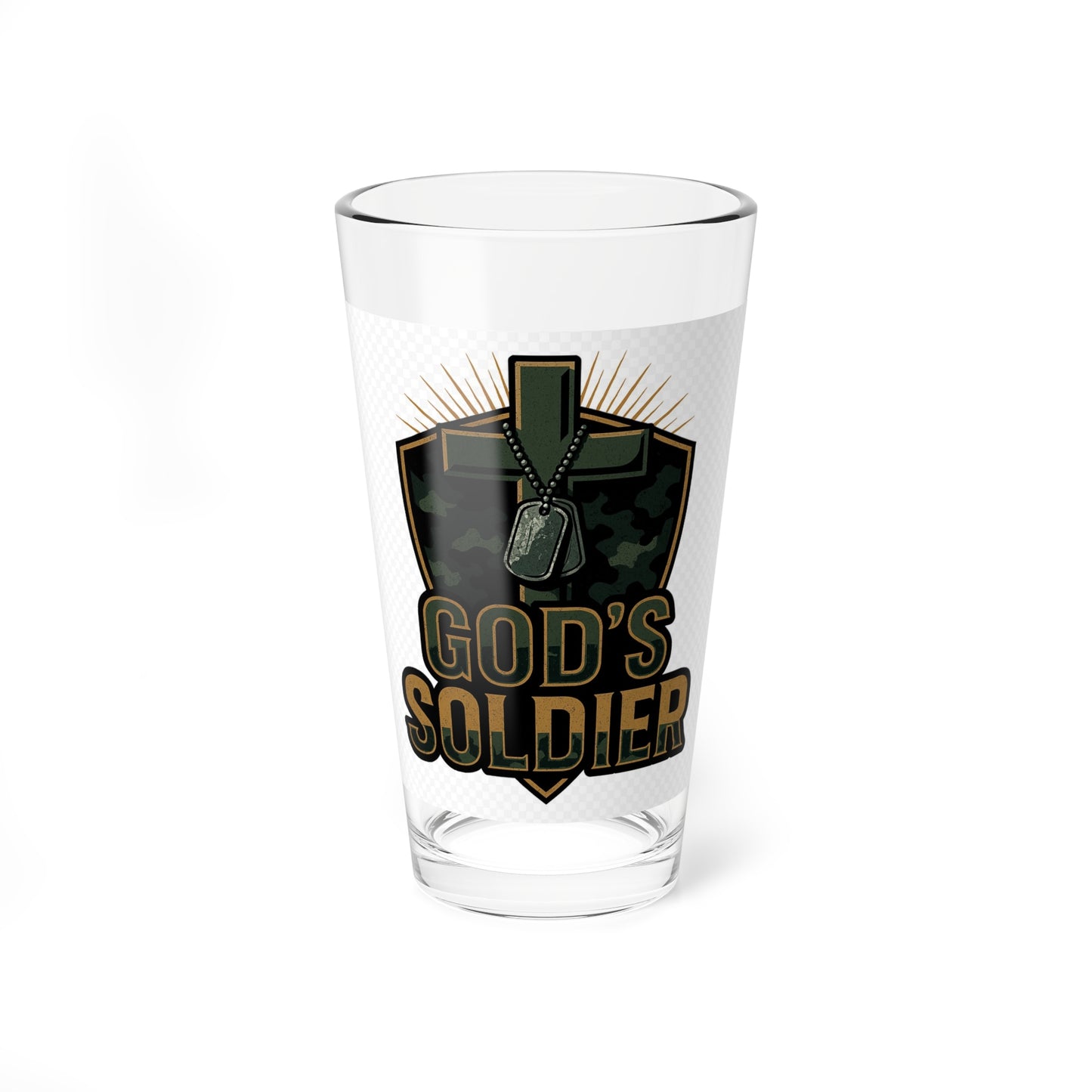 God's Soldier Mixing Glass — 16oz Cocktail Glass
