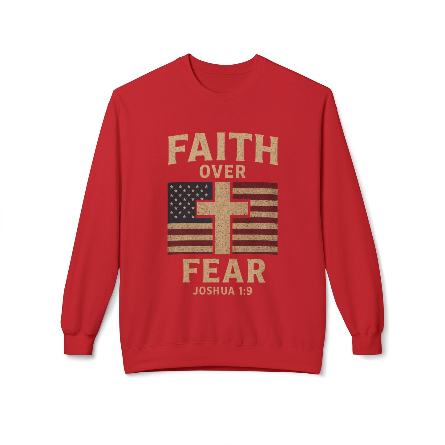 Faith Over Fear Christian Cross Sweatshirt