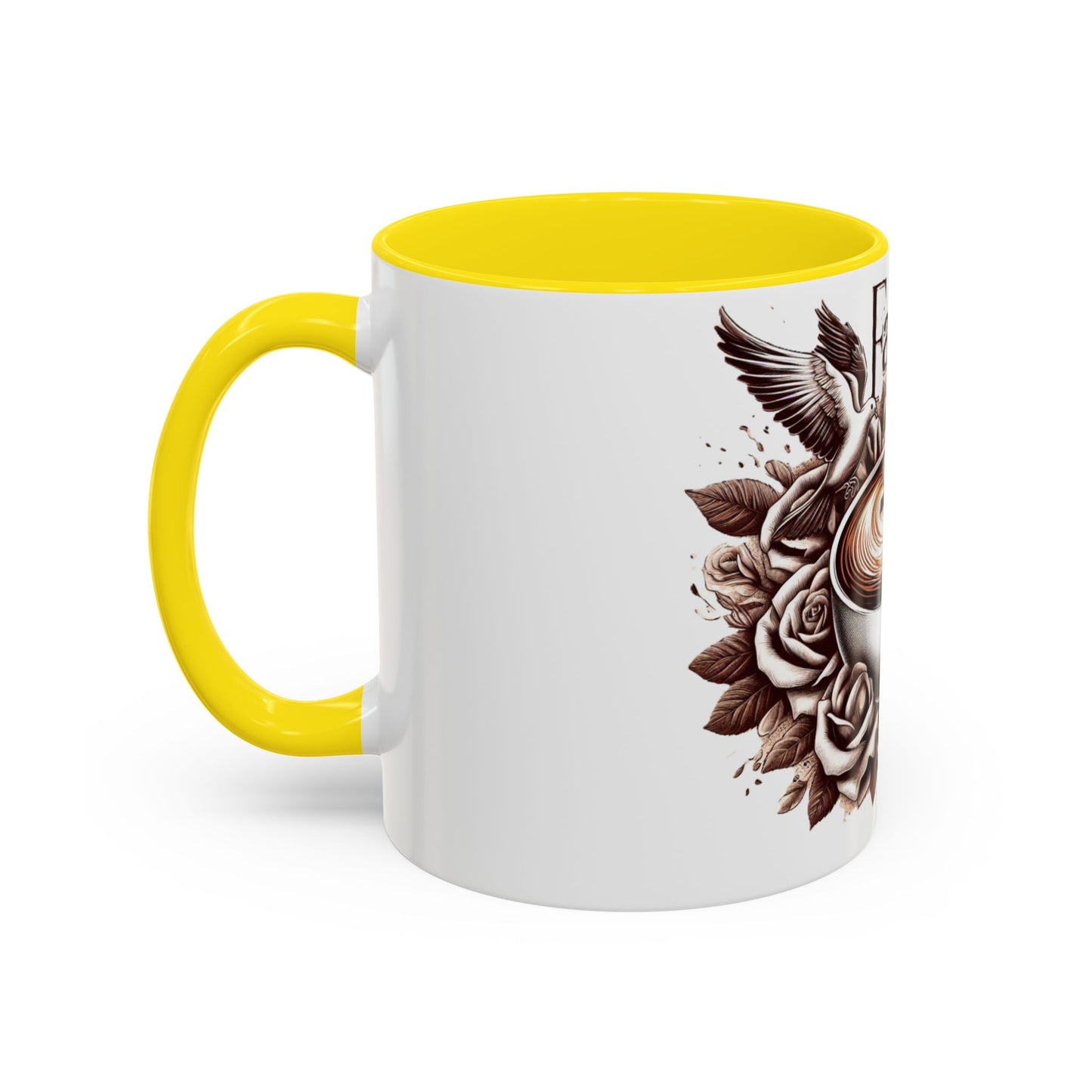 Accent Coffee Mug (11, 15oz) "Faith & Coffee"