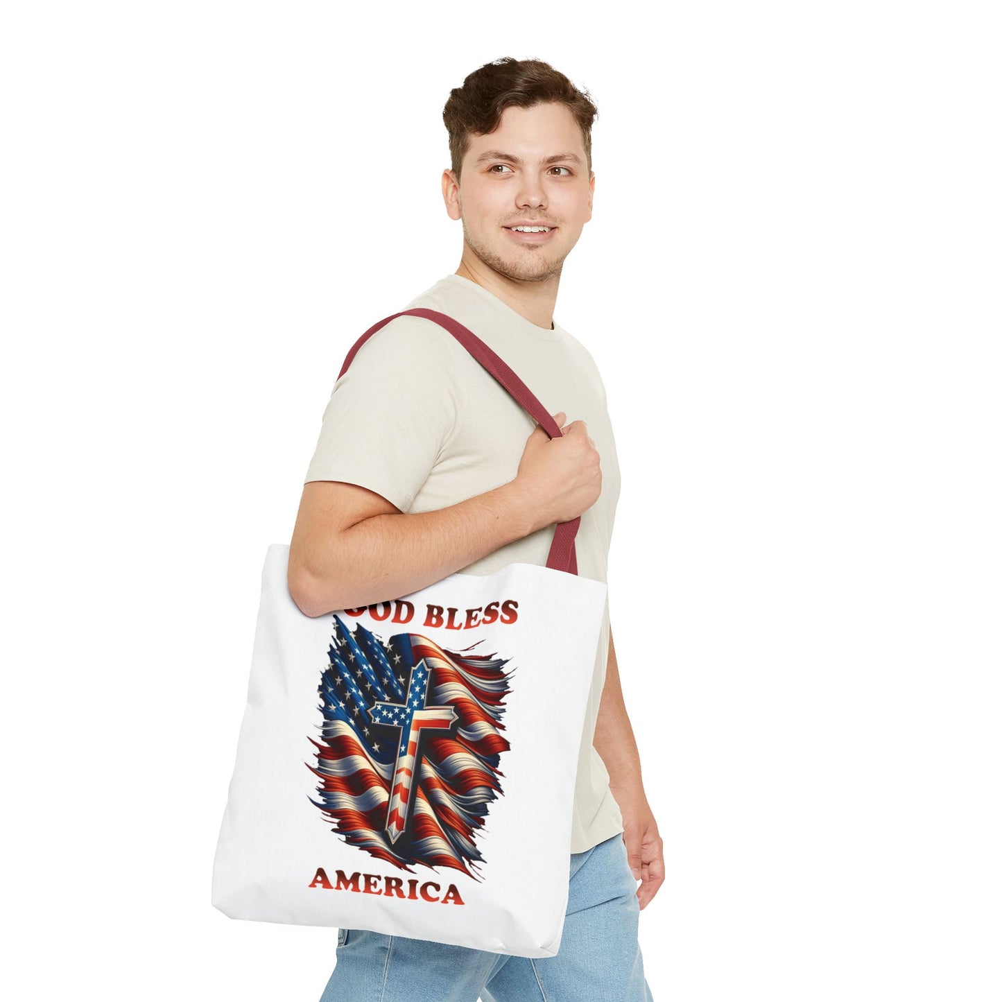 Tote Bag (AOP) "GOD BLESS AMERICA"
