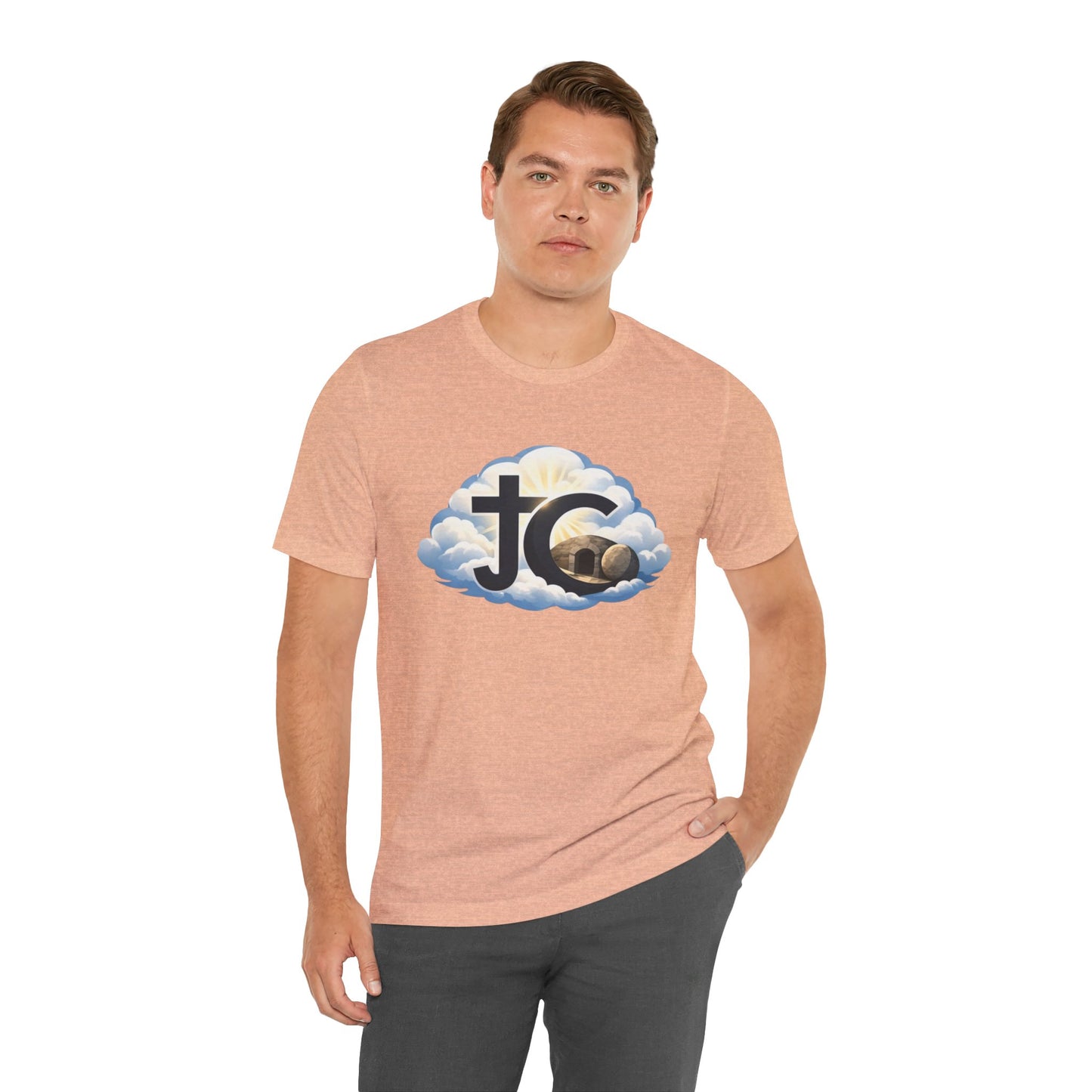 Jesus Christ (JC) Cross Tee — Crucified, Risen & Coming Again