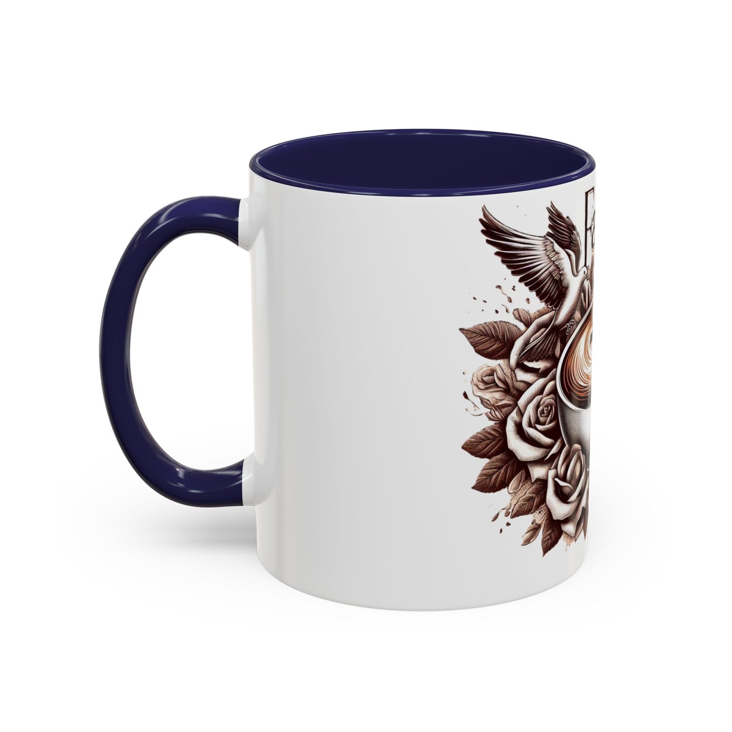 Accent Coffee Mug (11, 15oz) "Faith & Coffee"