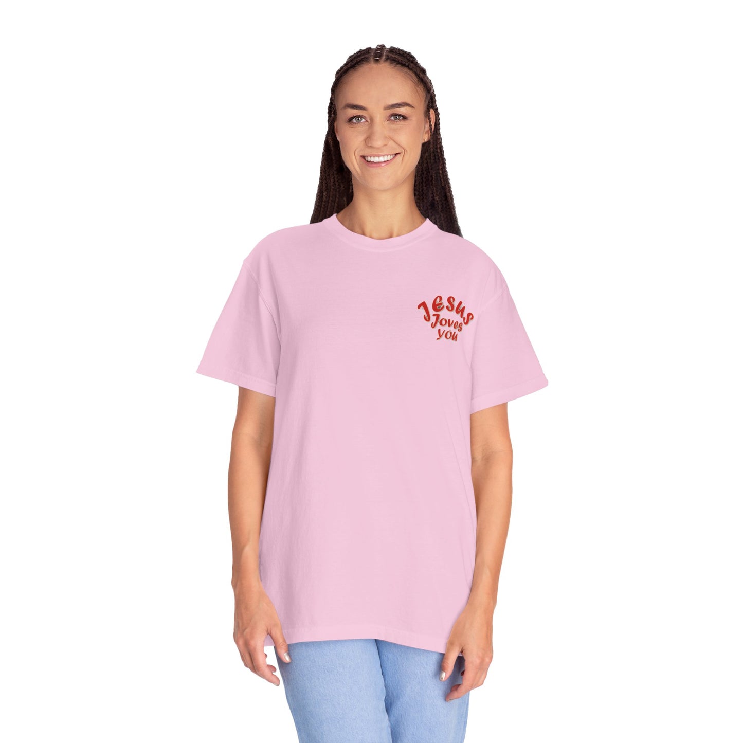 Christian Cross Heart Unisex T-shirt - Jesus Loves You Design