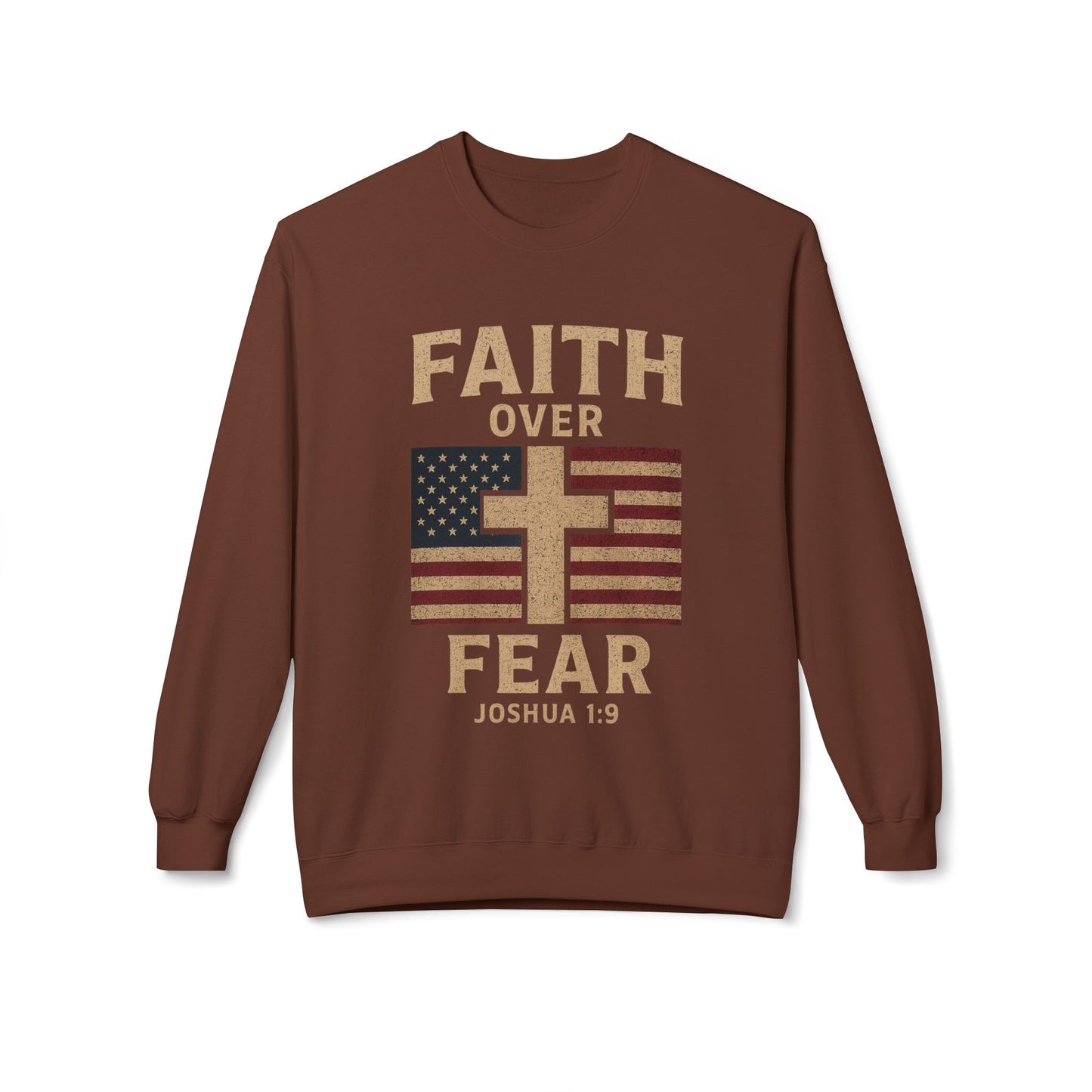 Faith Over Fear Christian Cross Sweatshirt