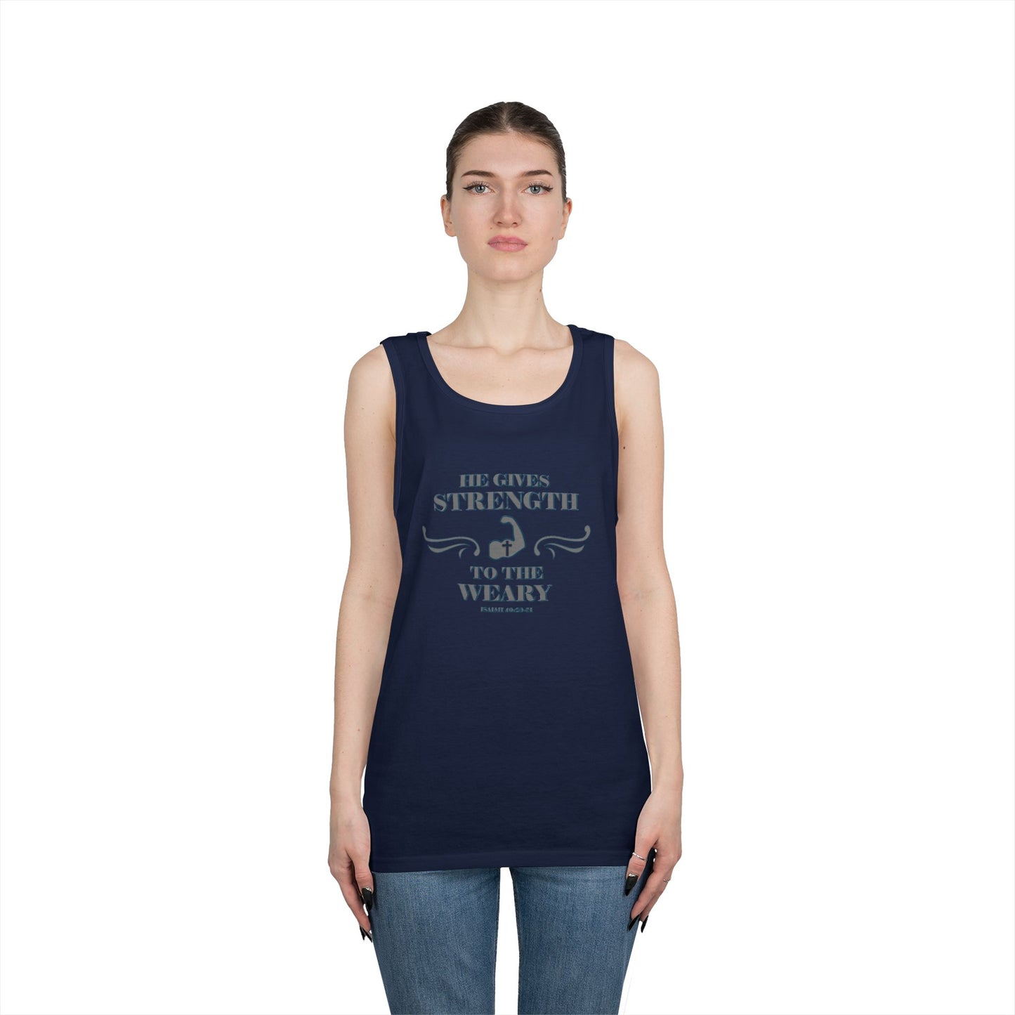 Tank Top - Bible Verse 'He gives Strength to the Weary' Isaiah 40:29-31