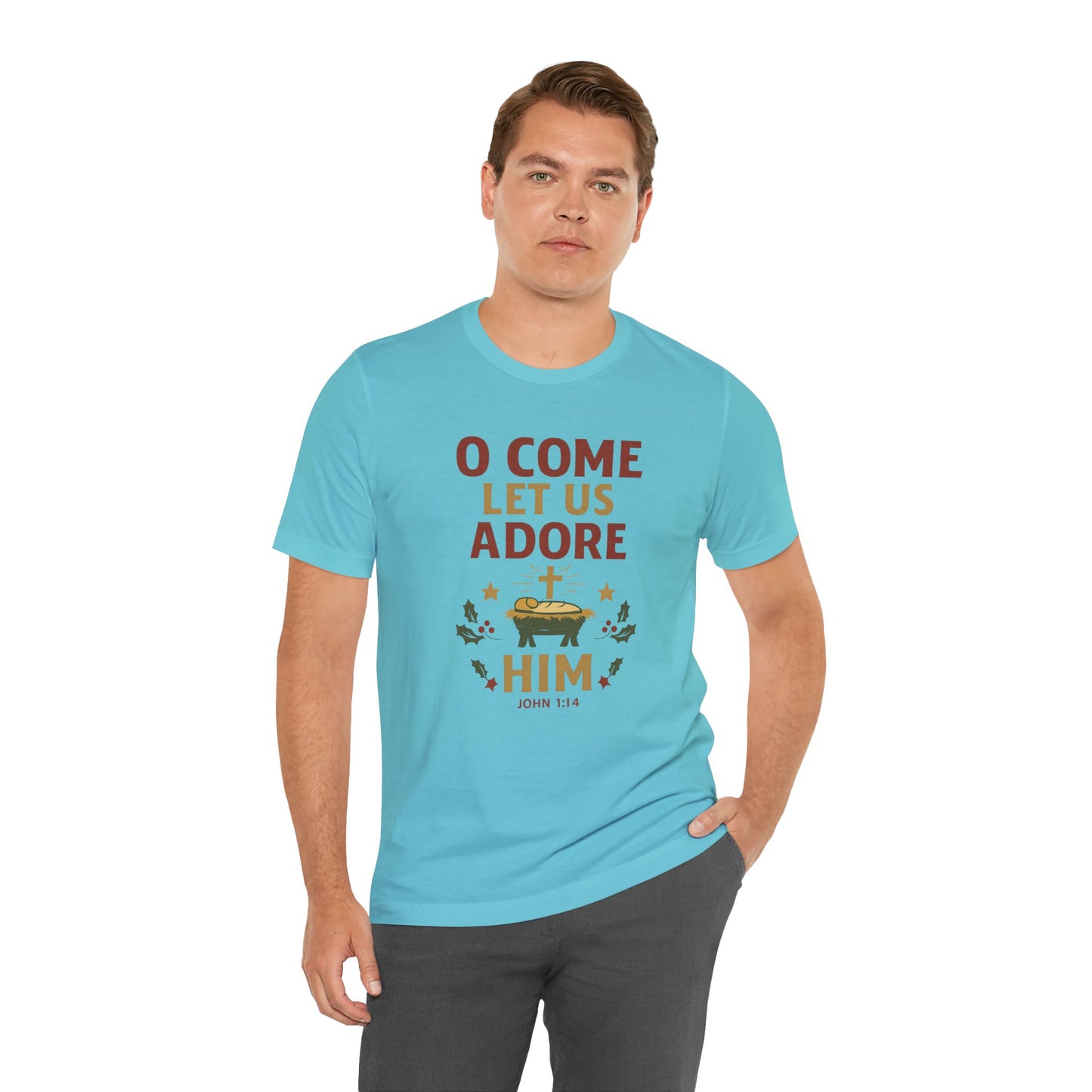 O Come Let Us Adore Him Christmas T-Shirt