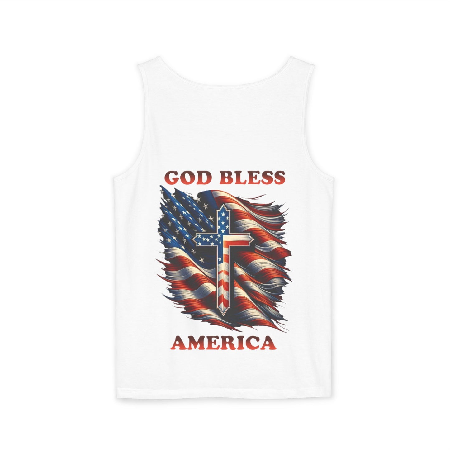 Unisex Garment-Dyed Tank Top "GOD BLESS AMERICA"