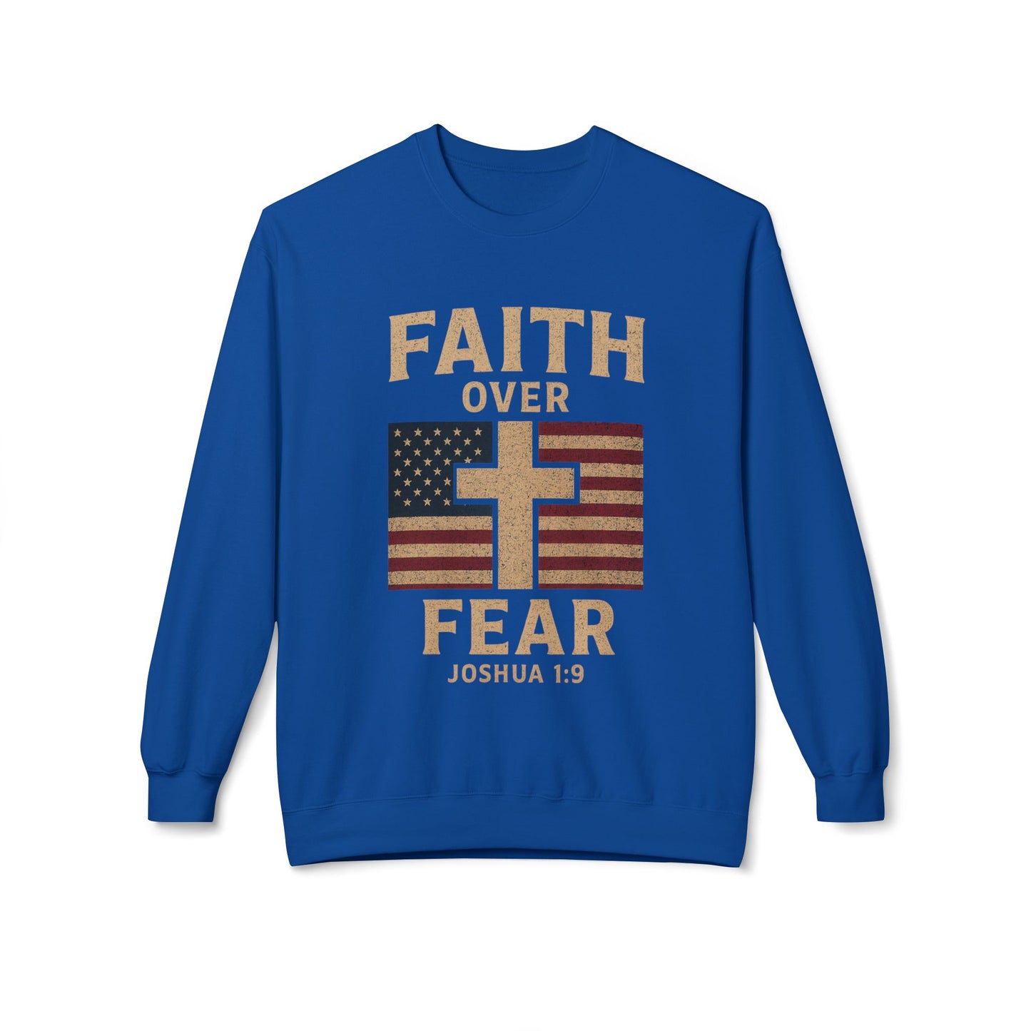 Faith Over Fear Christian Cross Sweatshirt