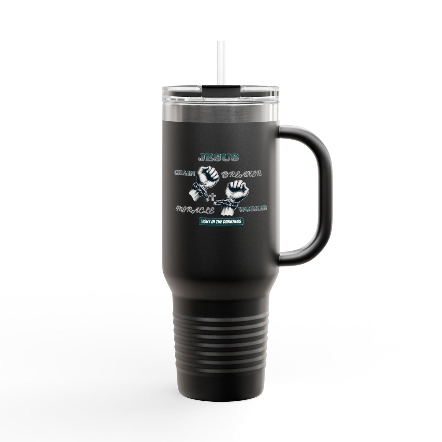 Travel Mug - Jesus Chain Breaker Miracle Worker Design
