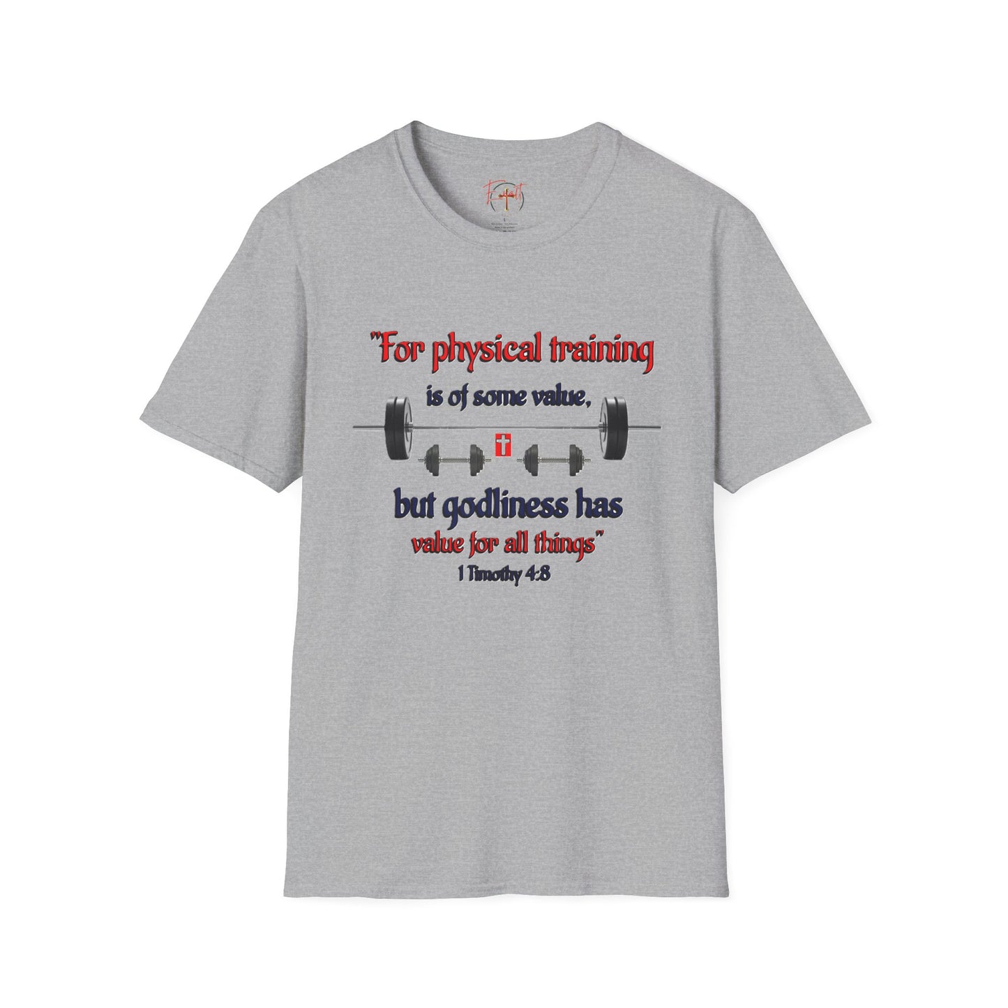 Christian Verse Softstyle T-Shirt - 1 Timothy 4:8