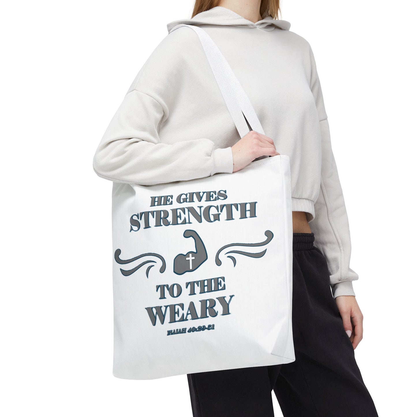 Tote Bag with Bible Verse Isaiah 40:29-31