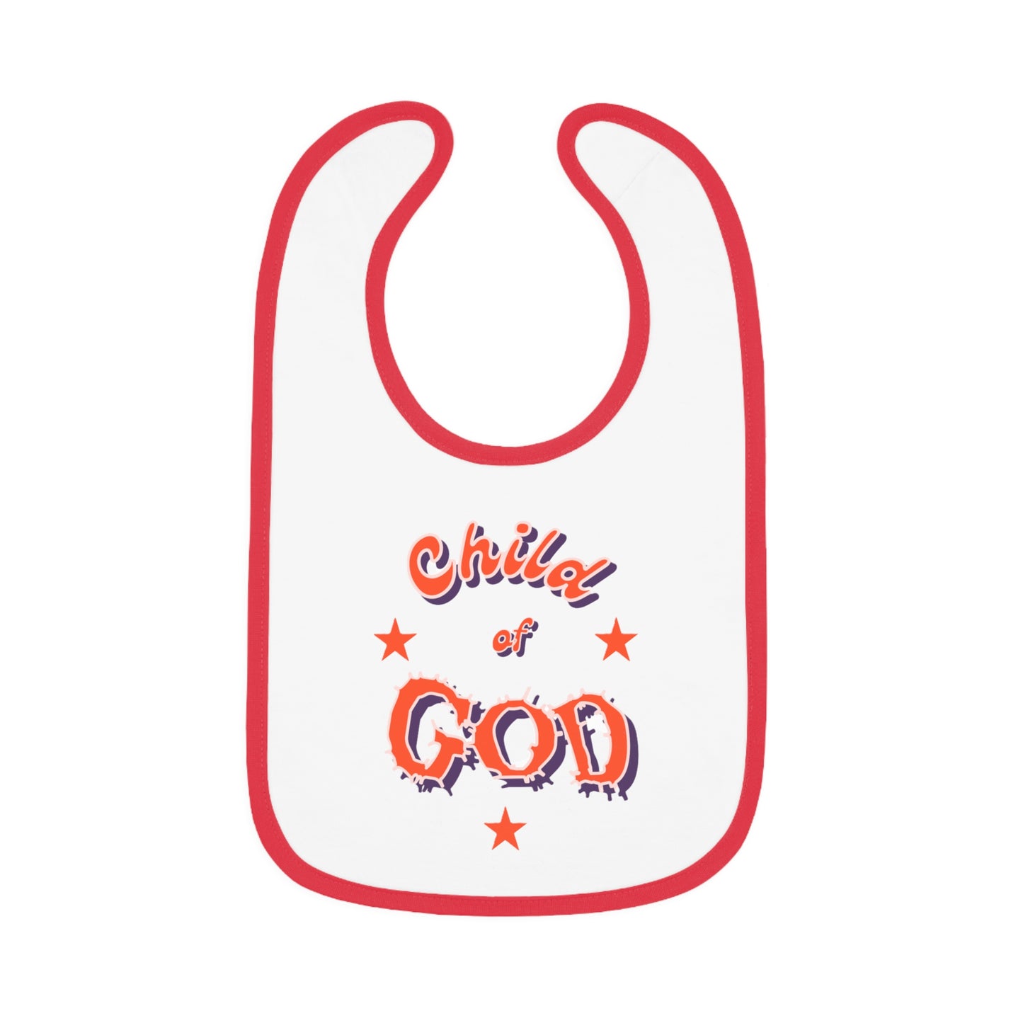 Baby Contrast Trim Jersey Bib "Child of GOD"
