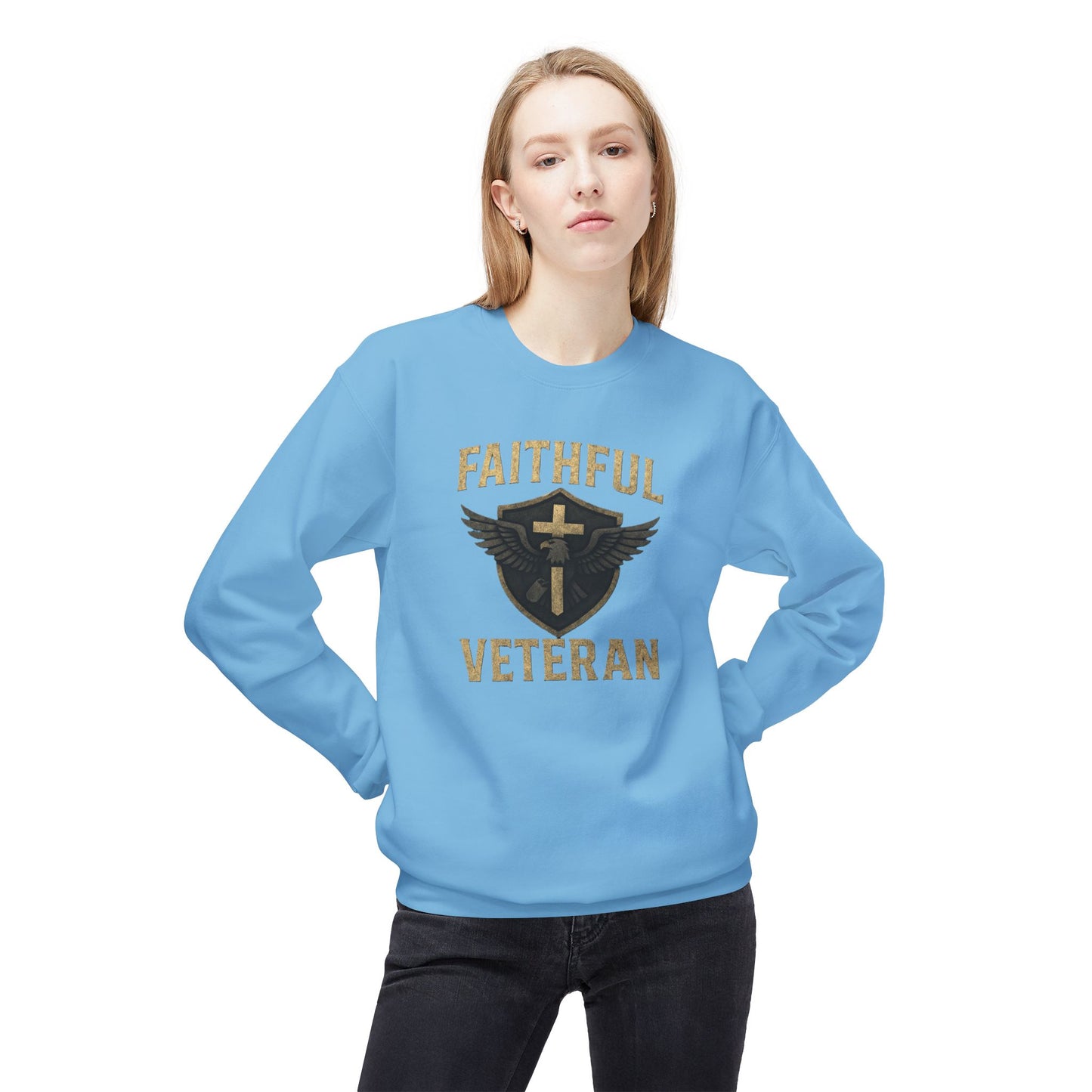 Crewneck Sweatshirt Faithful Veteran Design