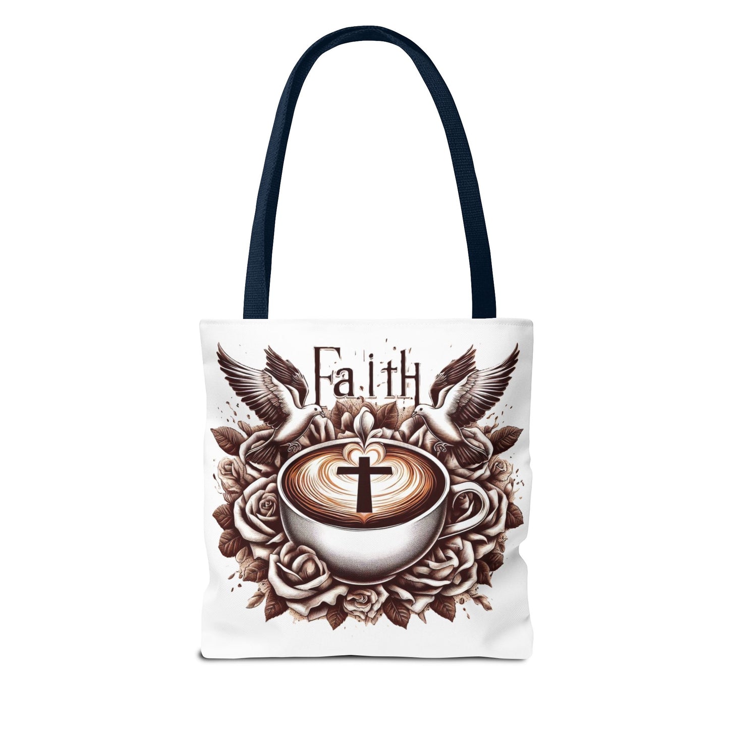 Tote Bag (AOP) "Faith and Coffee"