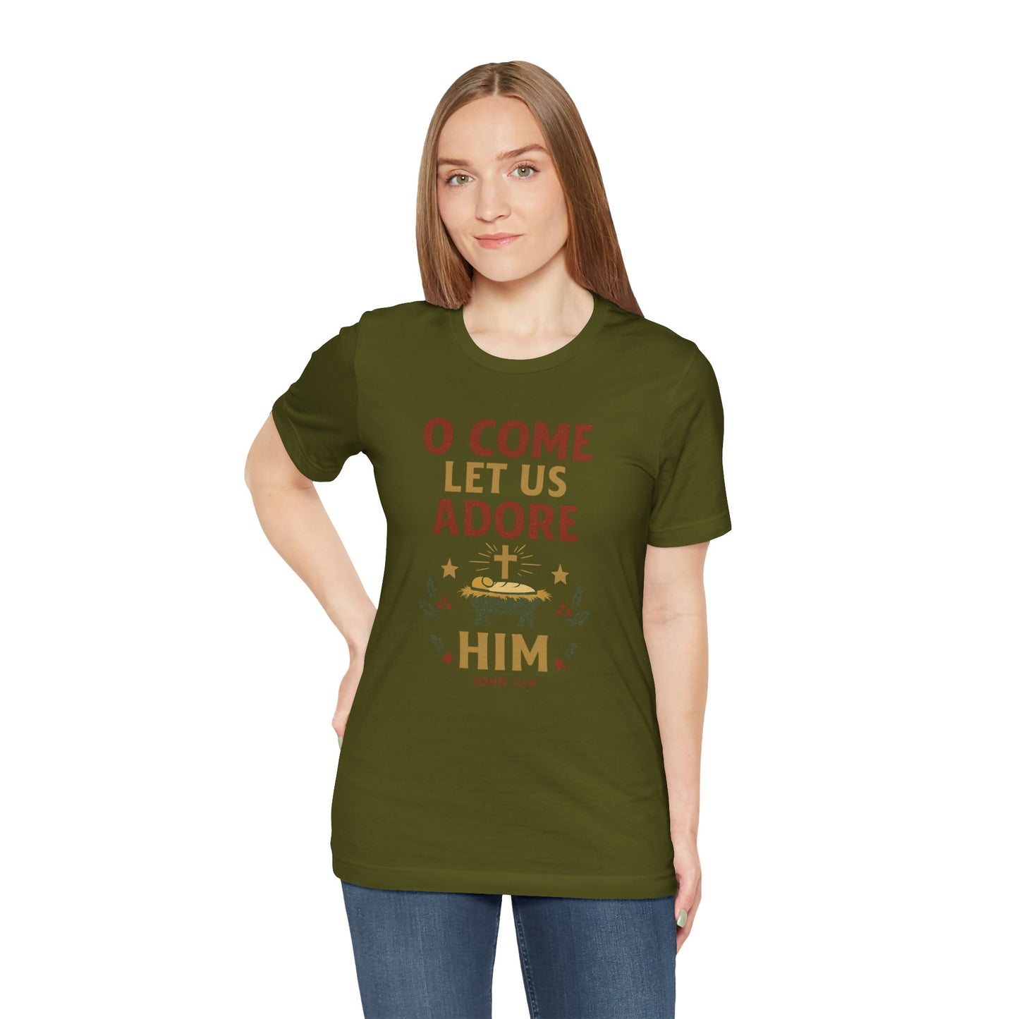 O Come Let Us Adore Him Christmas T-Shirt