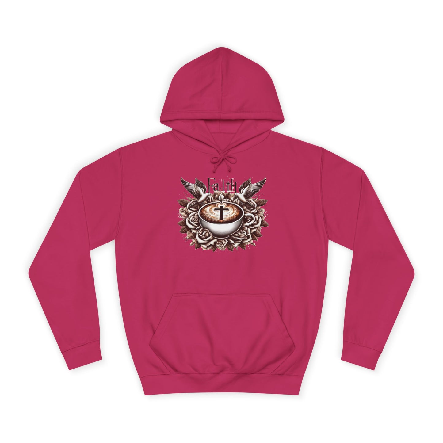 Unisex College Hoodie "Faith and Coffee"