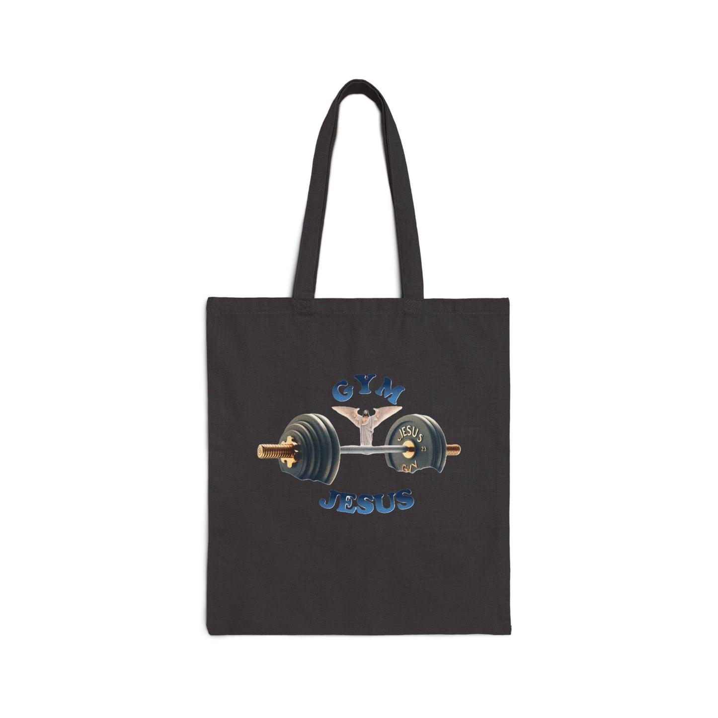 Cotton Canvas Tote Bag "GYM & JESUS"