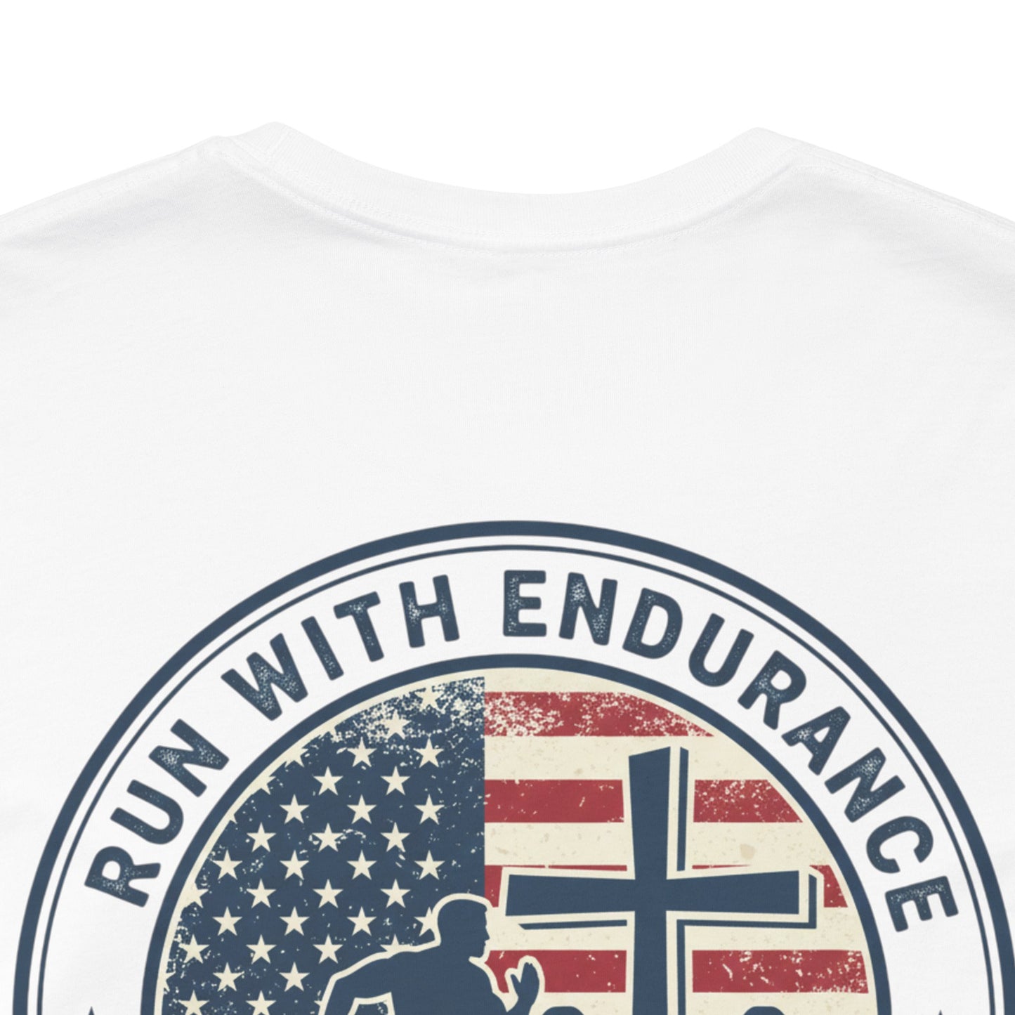 Hebrews 12:1-2 'Run With Endurance' T-Shirt — Inspirational Christian Tee