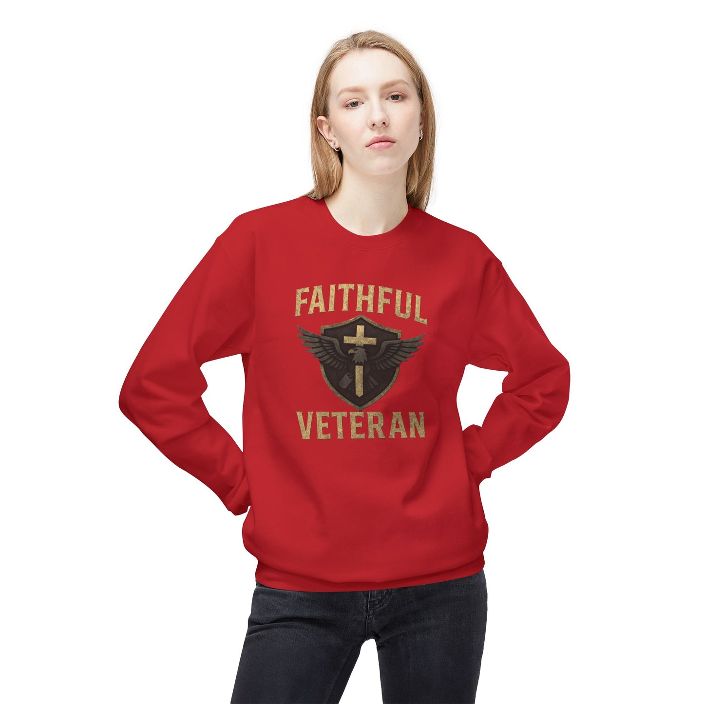 Crewneck Sweatshirt Faithful Veteran Design