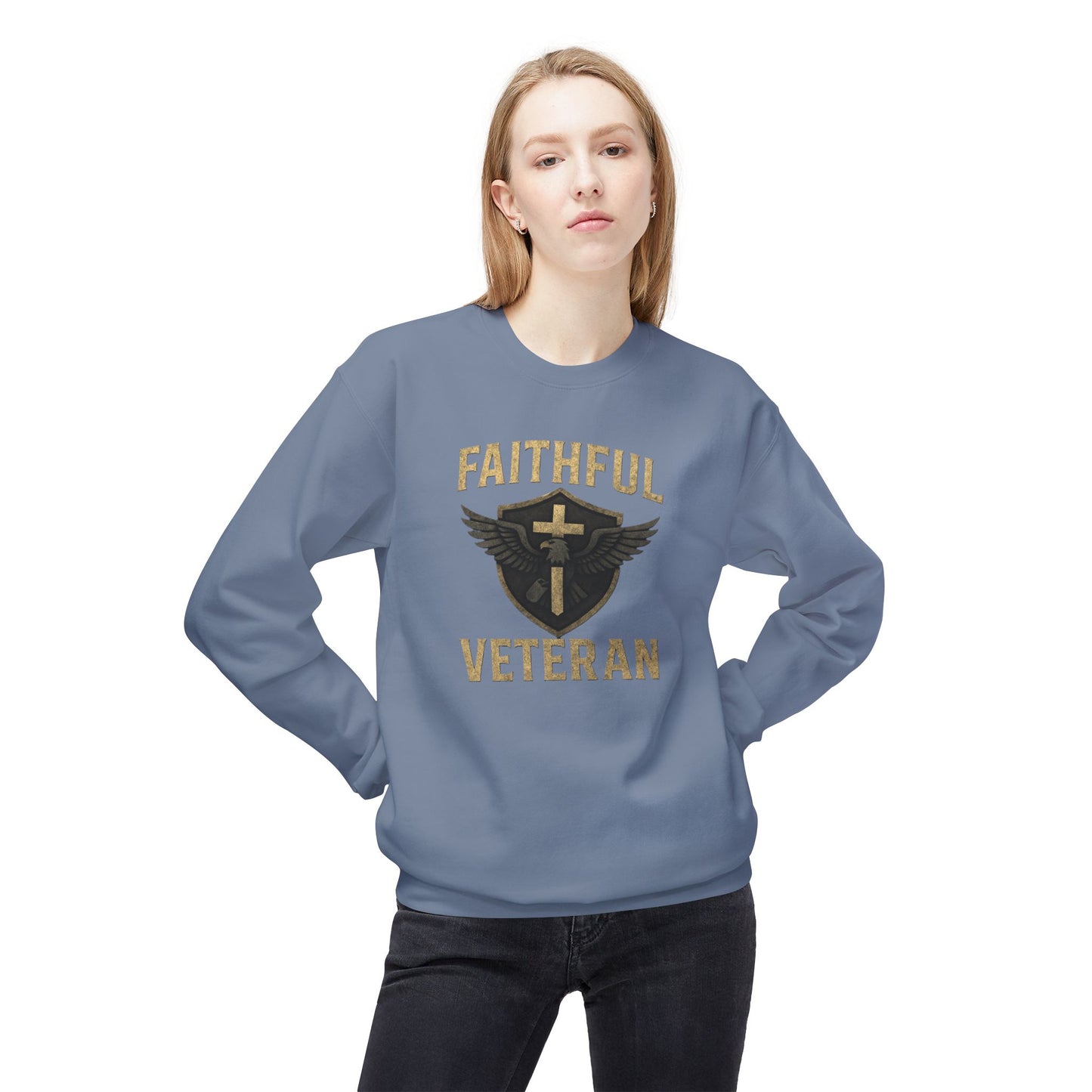 Crewneck Sweatshirt Faithful Veteran Design