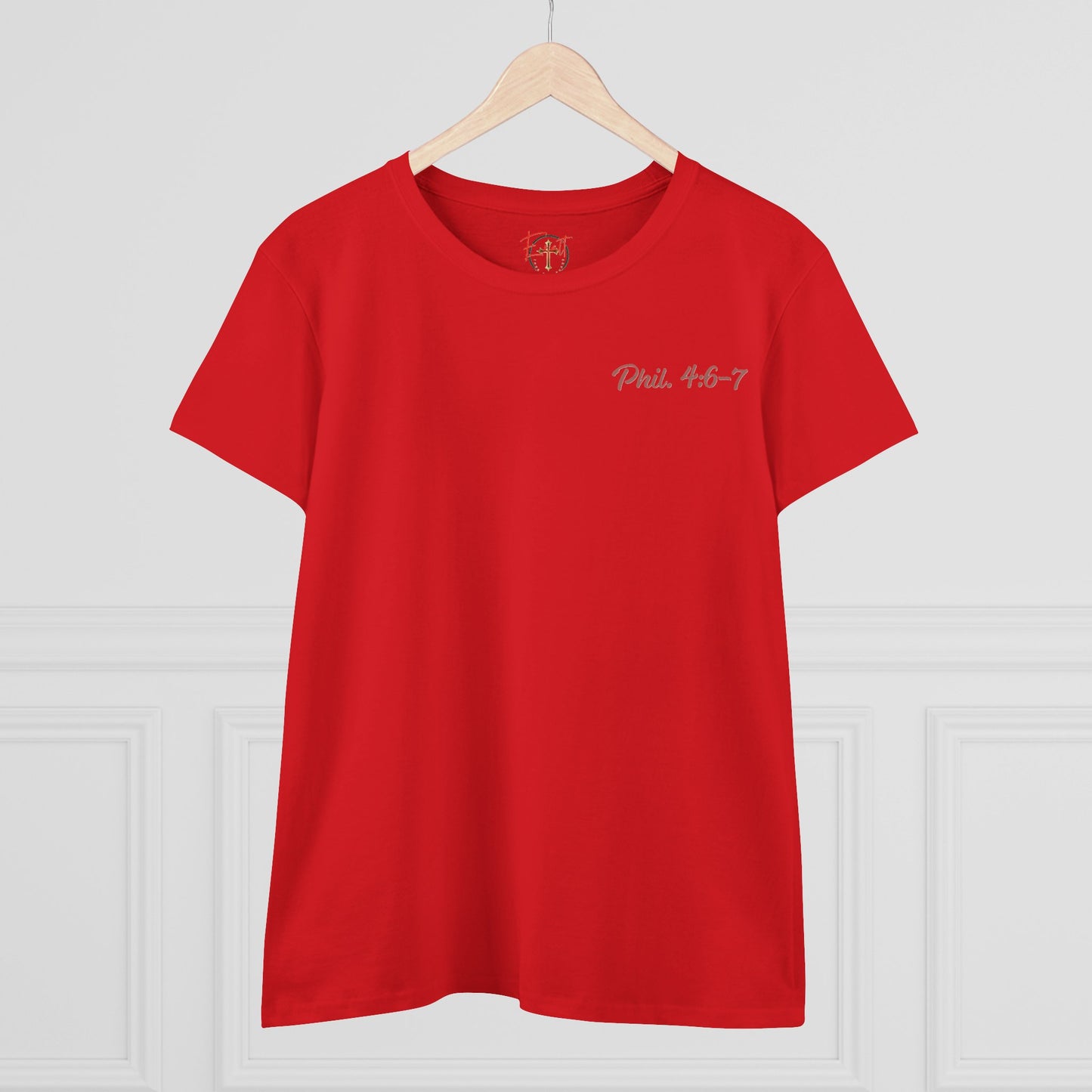 Women's Tee with Heart and Praying Hands Design