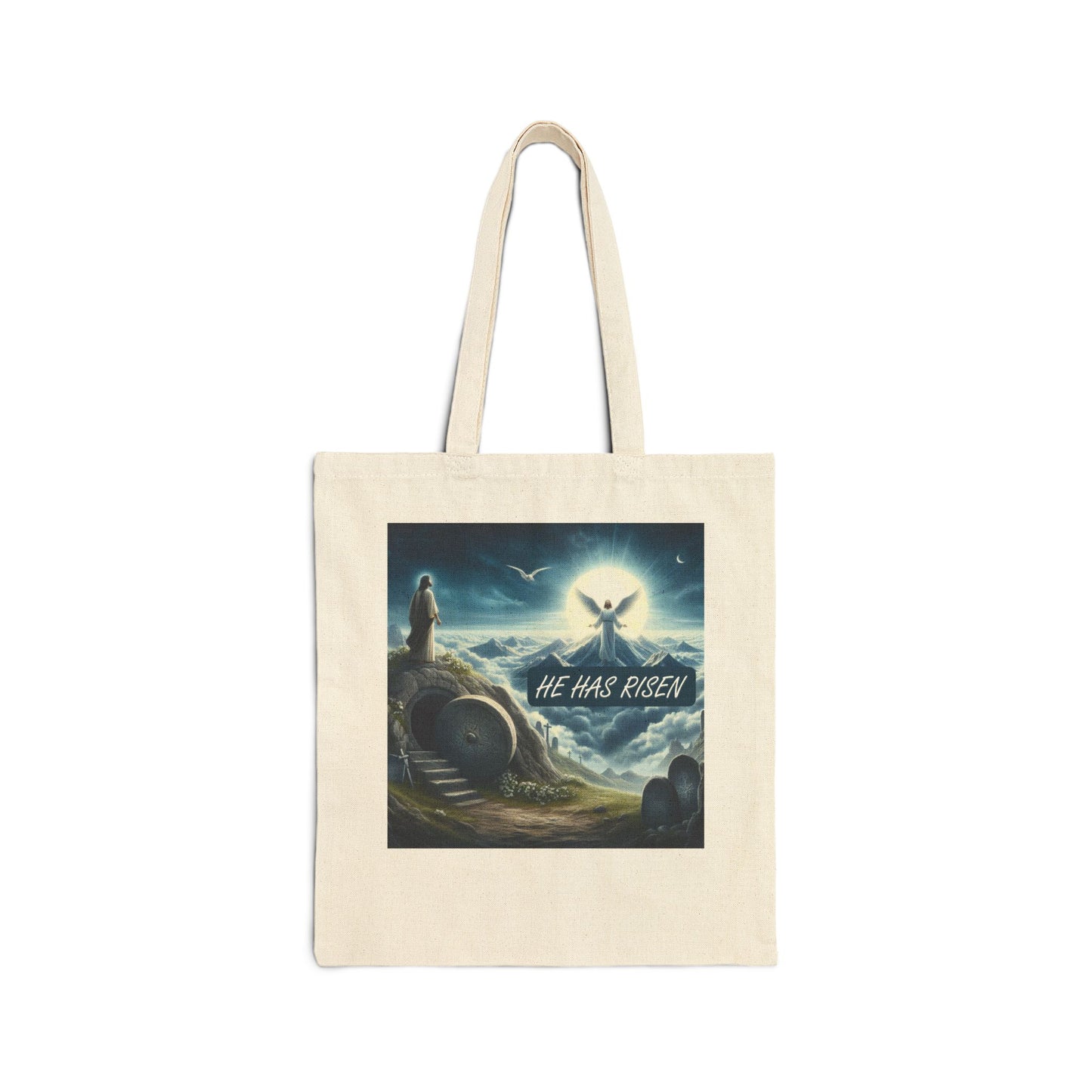 Cotton Canvas Tote Bag "HE HAS RISEN"